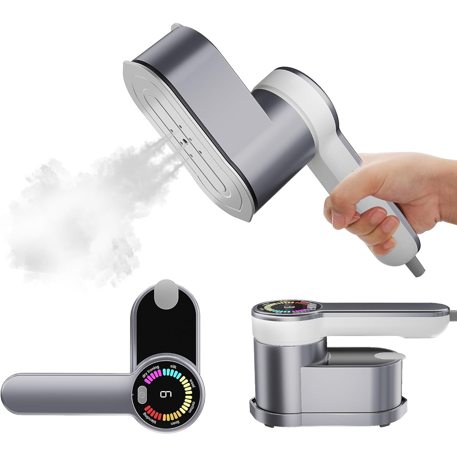 Défroisseur à vapeur portatif – Commande automatique de la température à 6 vitesses, mini défroisseur de voyage portatif, fer à repasser domestique à