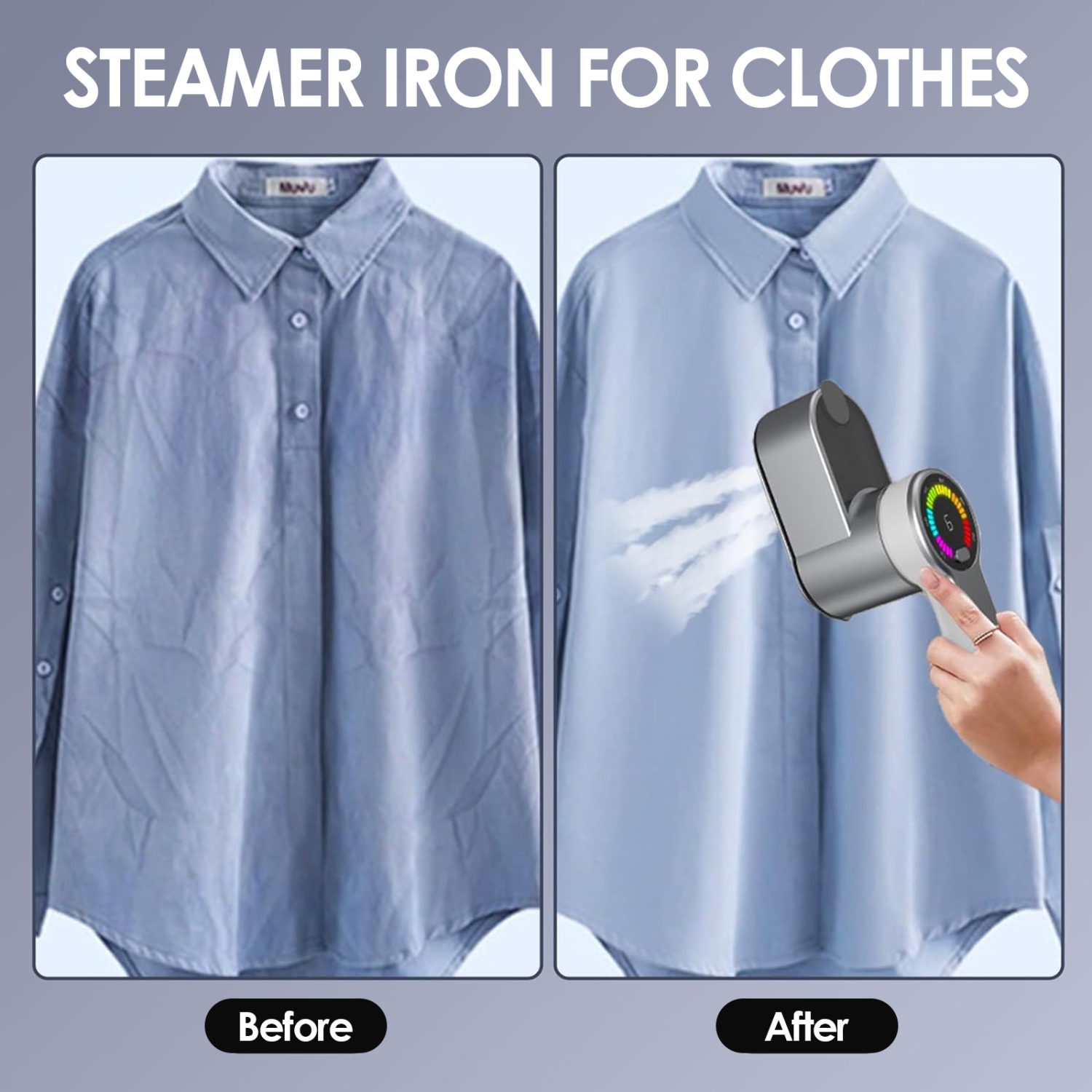 Défroisseur à vapeur portatif – Commande automatique de la température à 6 vitesses, mini défroisseur de voyage portatif, fer à repasser domestique à