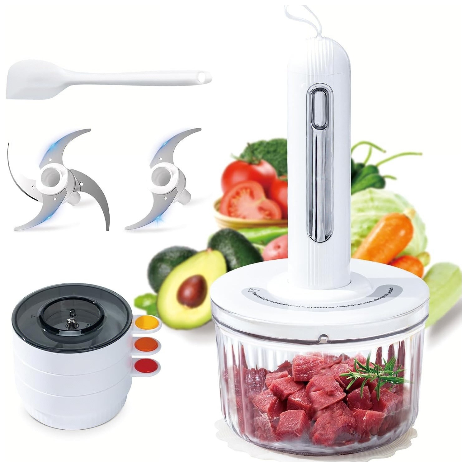 Multifunctional Blender, Rechargeable Cordless Blender for Blending Minced Meat, Garlic, Peppers, etc.
