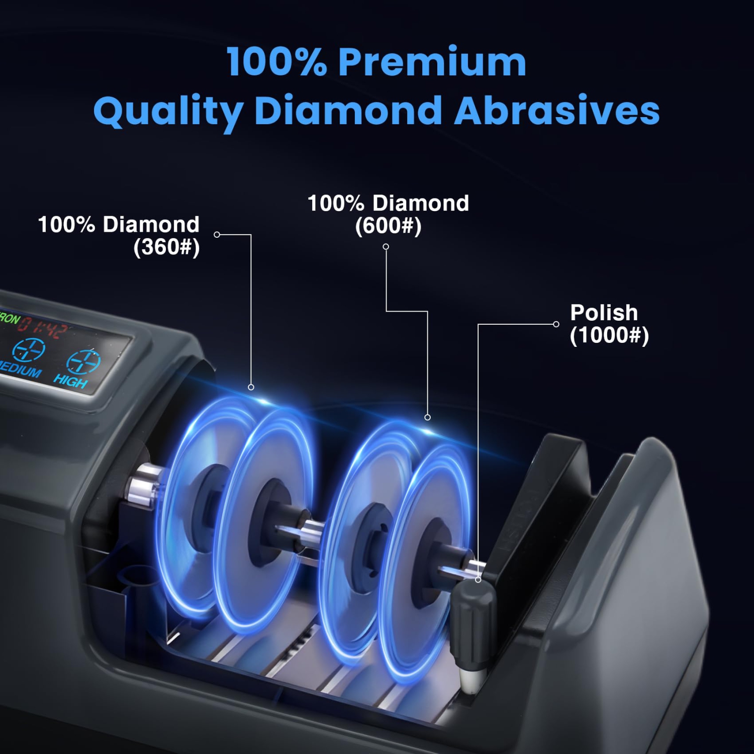 Electric Knife Sharpener, Multi-Function Knife Sharpener with Smart Digital Display for Chef Knife, Scissors, Kitchen Knife