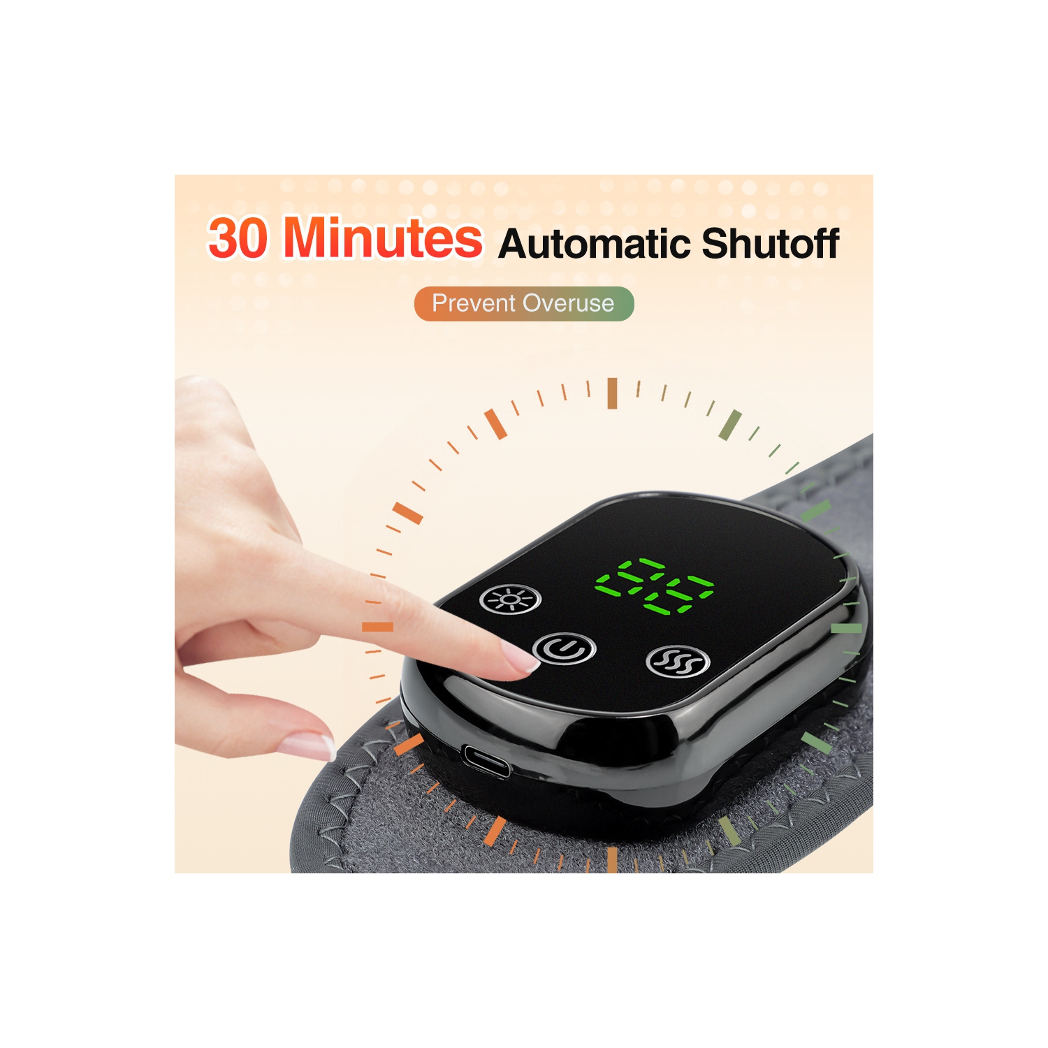 Electric Heating Vibration Massager Heating Therapy Hot Compress Wireless Controller Hot Compress USB Charging Vibration Belt Heating - Wrist Massager