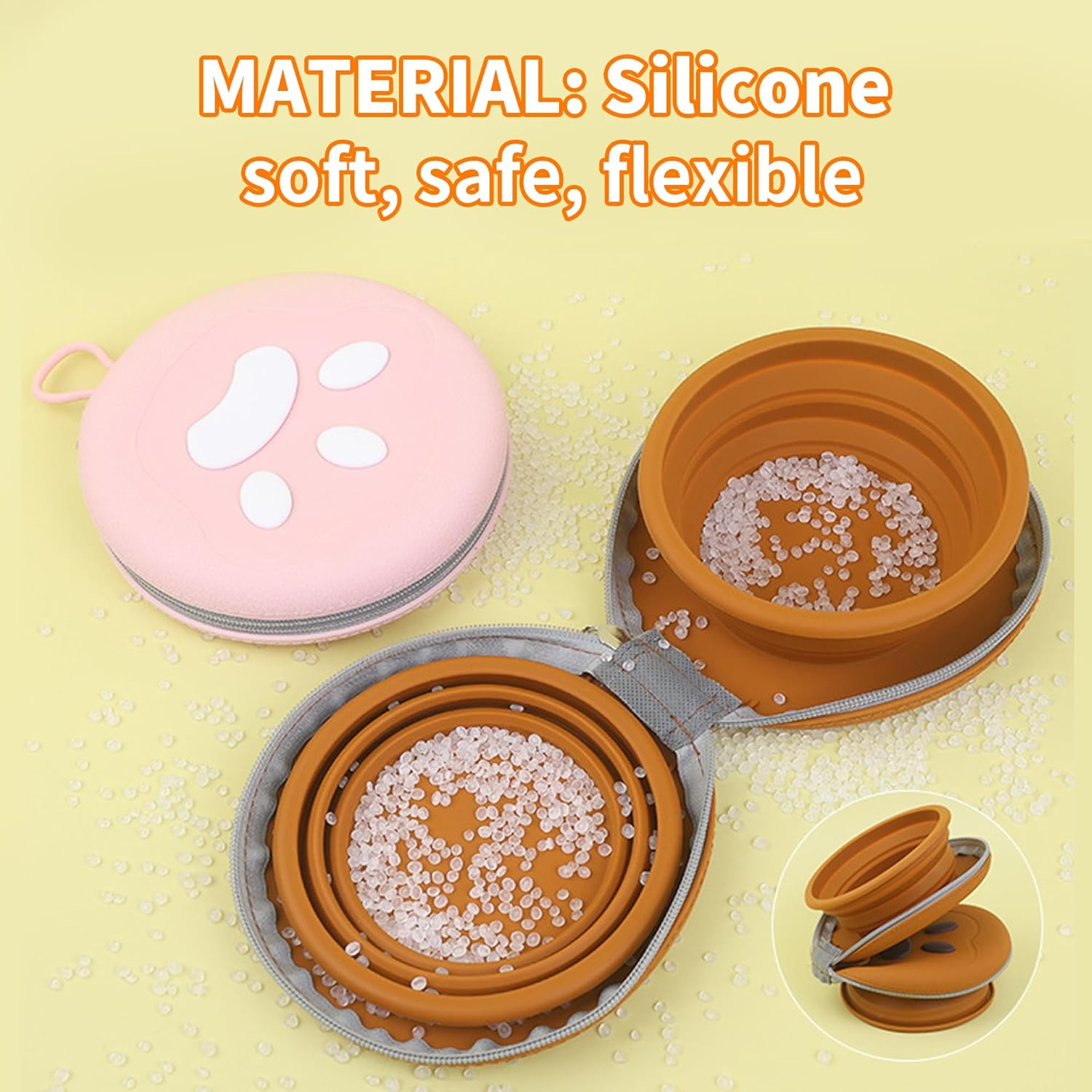 Bol repliable pour chat et chien, distributeur d'eau portatif de voyage double 2 en 1 pour animaux, idéal pour les voyages, le camping, la randonnée