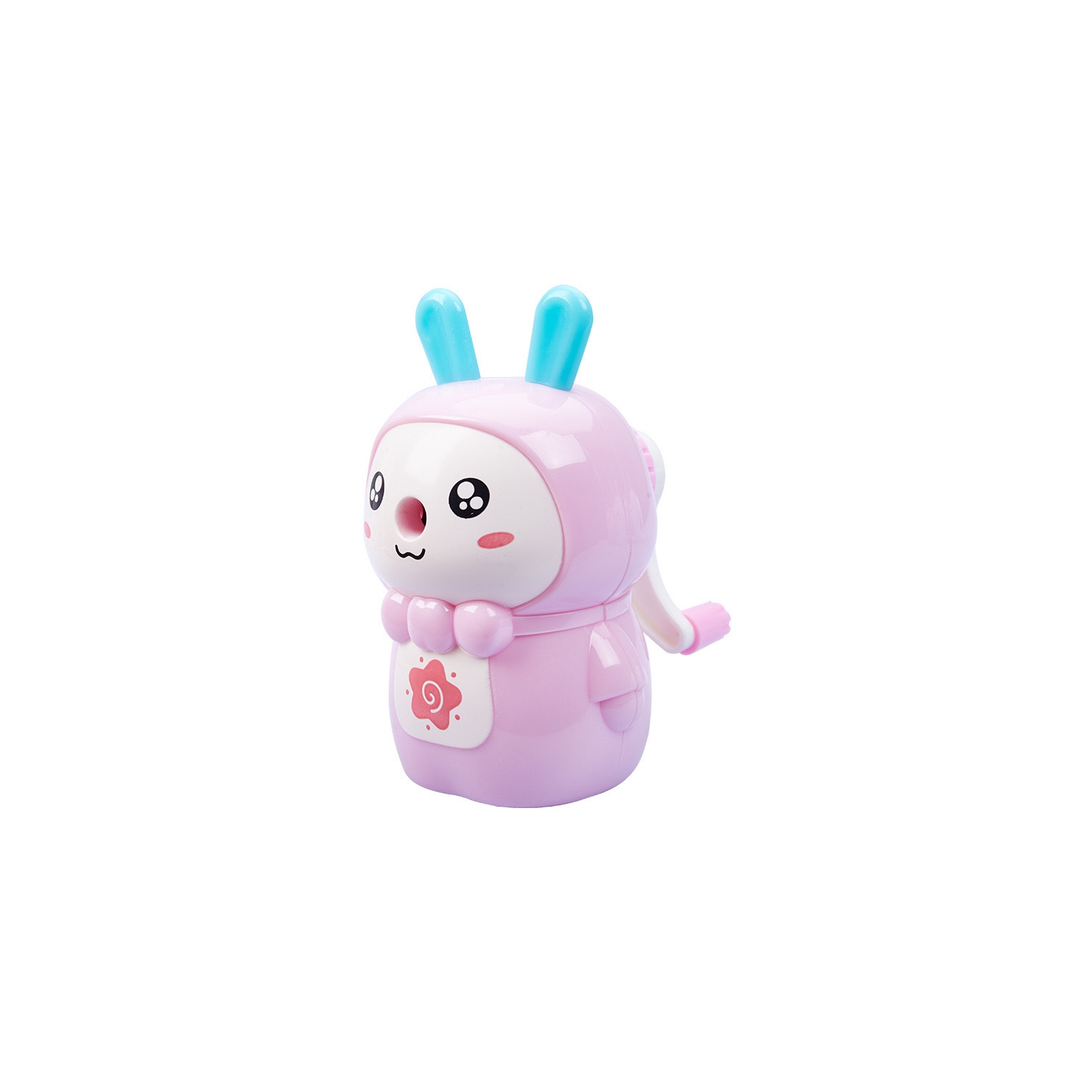Cartoon automatic pencil sharpener gift cartoon rabbit manual pencil sharpener, non-slip handle - pink