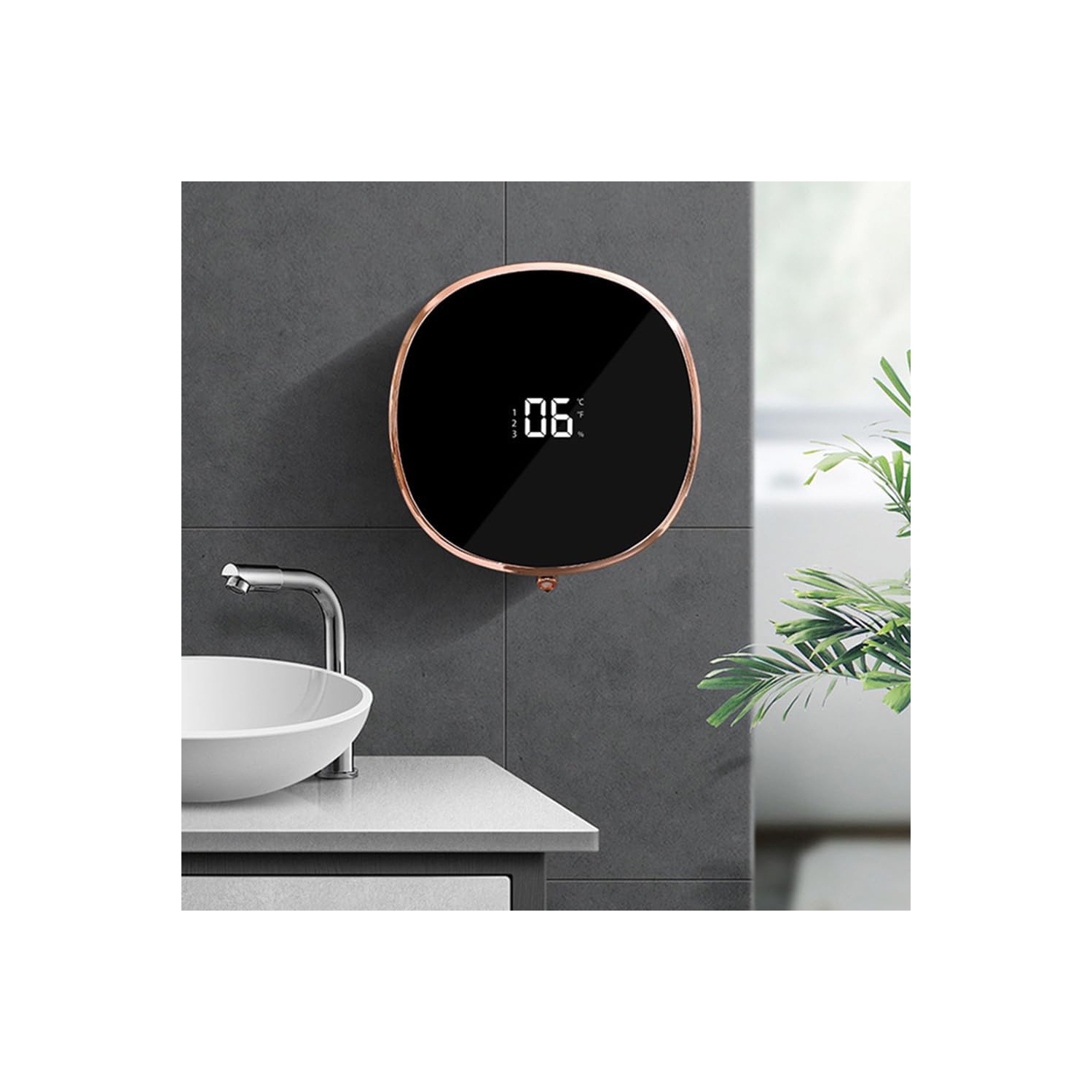 Automatic soap dispenser, wall mounted, USB charging, LED display, sensor, hand soap dispenser, 3-level adjustable sensor, touchless foam dispenser,