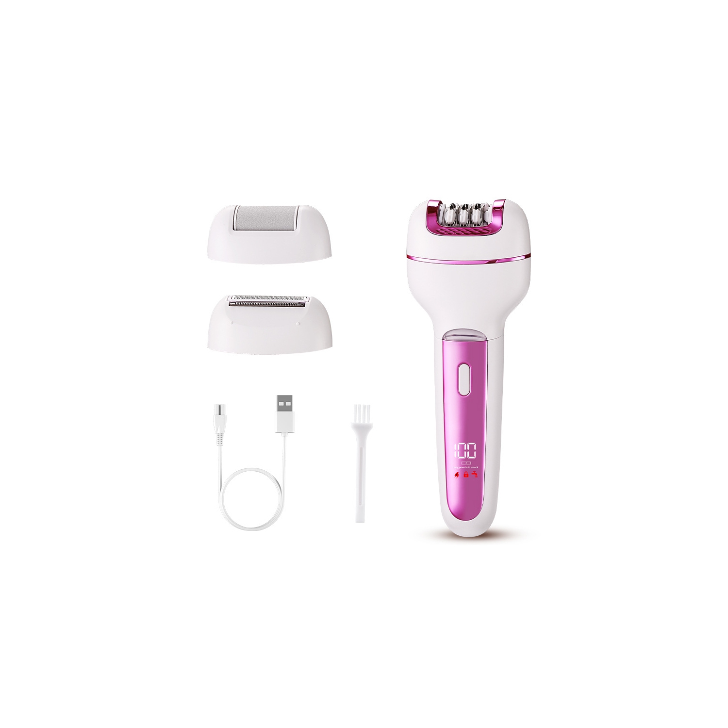Épilateur 3-en-1 pour femmes, appareil d'épilation pour le corps, tondeuse électrique rechargeable étanche sans fil, rasoir et nettoyant Callus pour