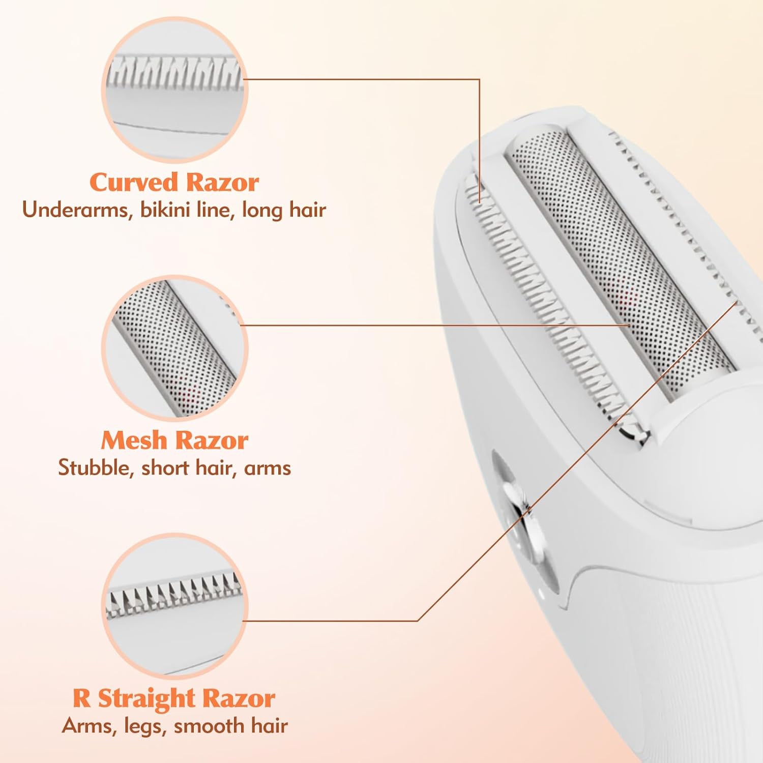 Electric Razor for Women,Lady Body Hair Trimmer,Wet & Dry Use Rechargeable Hair Removal for Bikini Line Underarms Legs,Portable Electric Shaver
