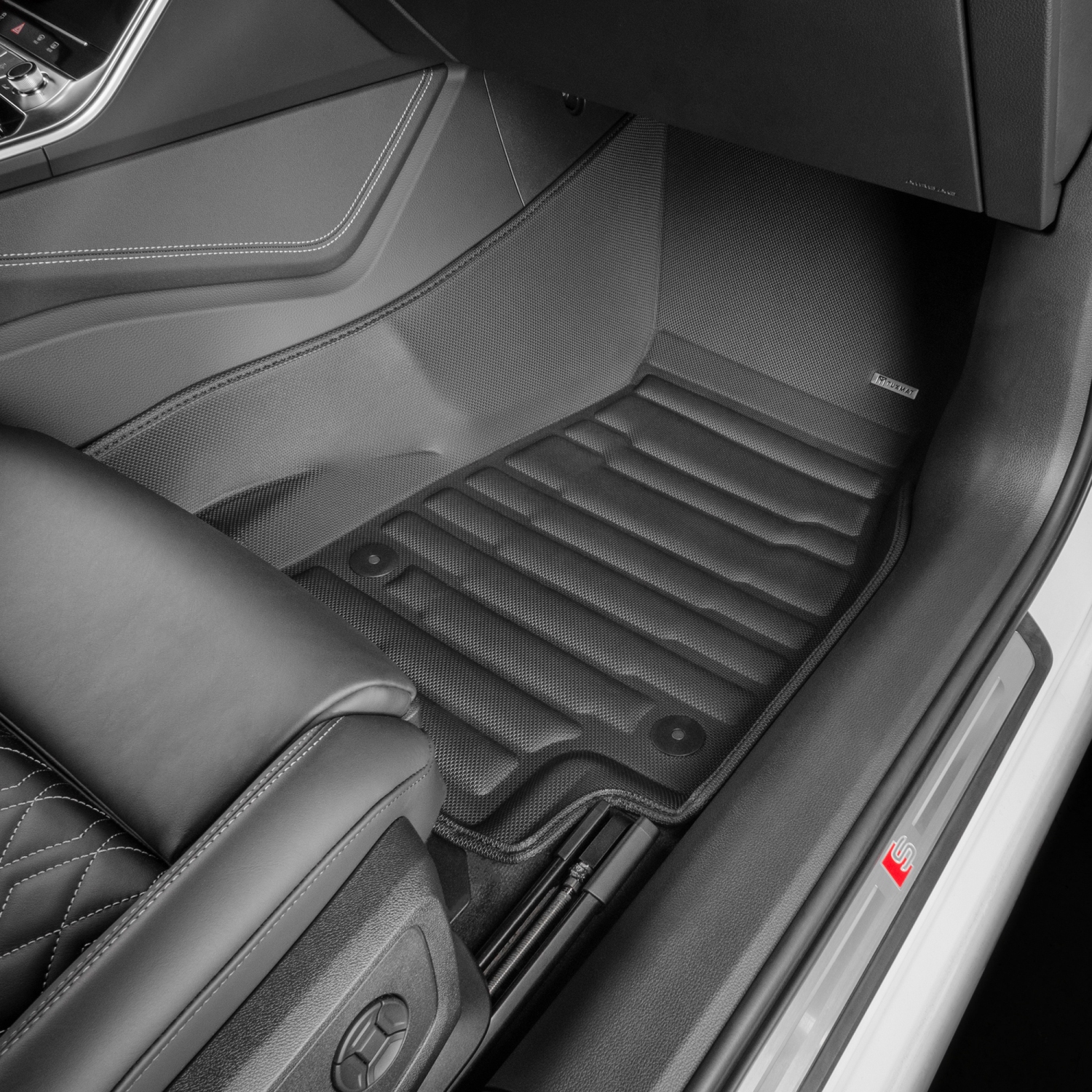 Tapis TuxMat - Pour les modèles Audi Q6 e-Tron 2025-2026 - Tapis d'auto personnalisés - Couverture maximale, toutes saisons, mesurée au laser - Cet