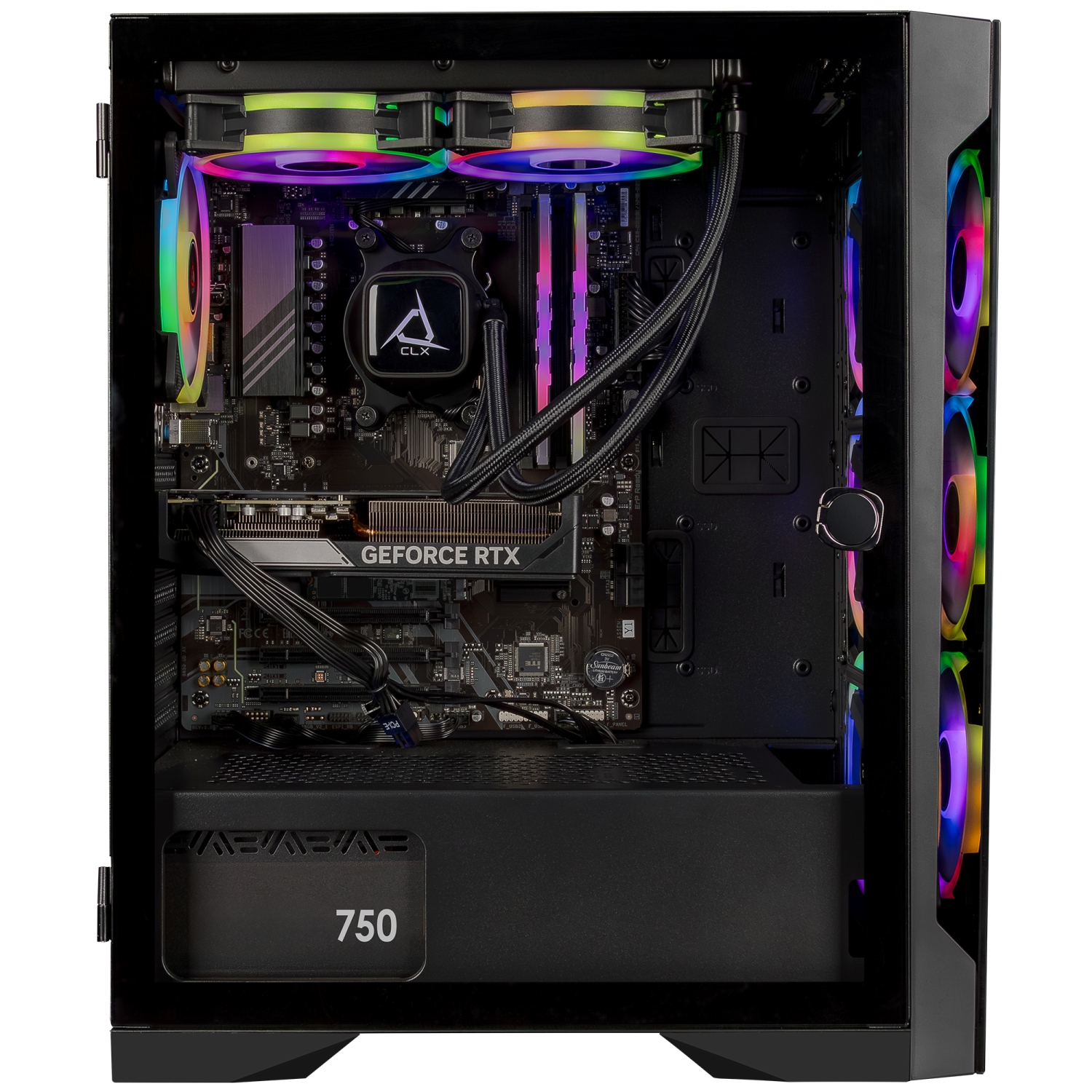CLX SET Gaming Desktop - Liquid Cooled AMD Ryzen 7 9700X 3.8GHz 8-Core Processor, 32GB DDR5 Memory, RTX 5060 Ti 16GB GDDR7 Graphics, 2TB SSD, WiFi,