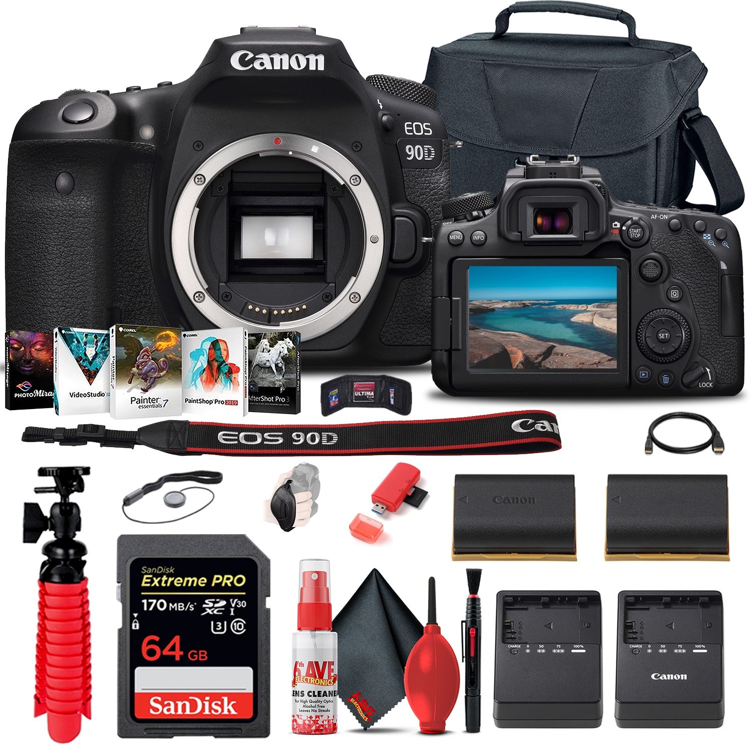 Canon EOS 90D DSLR Camera (3616C002) Graphic Bundle