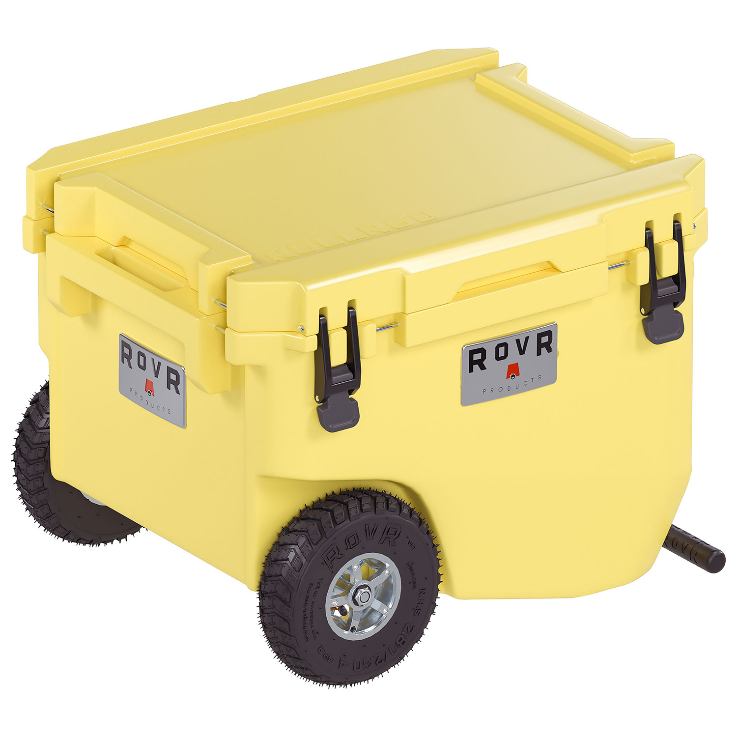 Glacière à parois rigides sur roues de 56,8 L avec poignée RollR de RovR - Côté ensoleillé