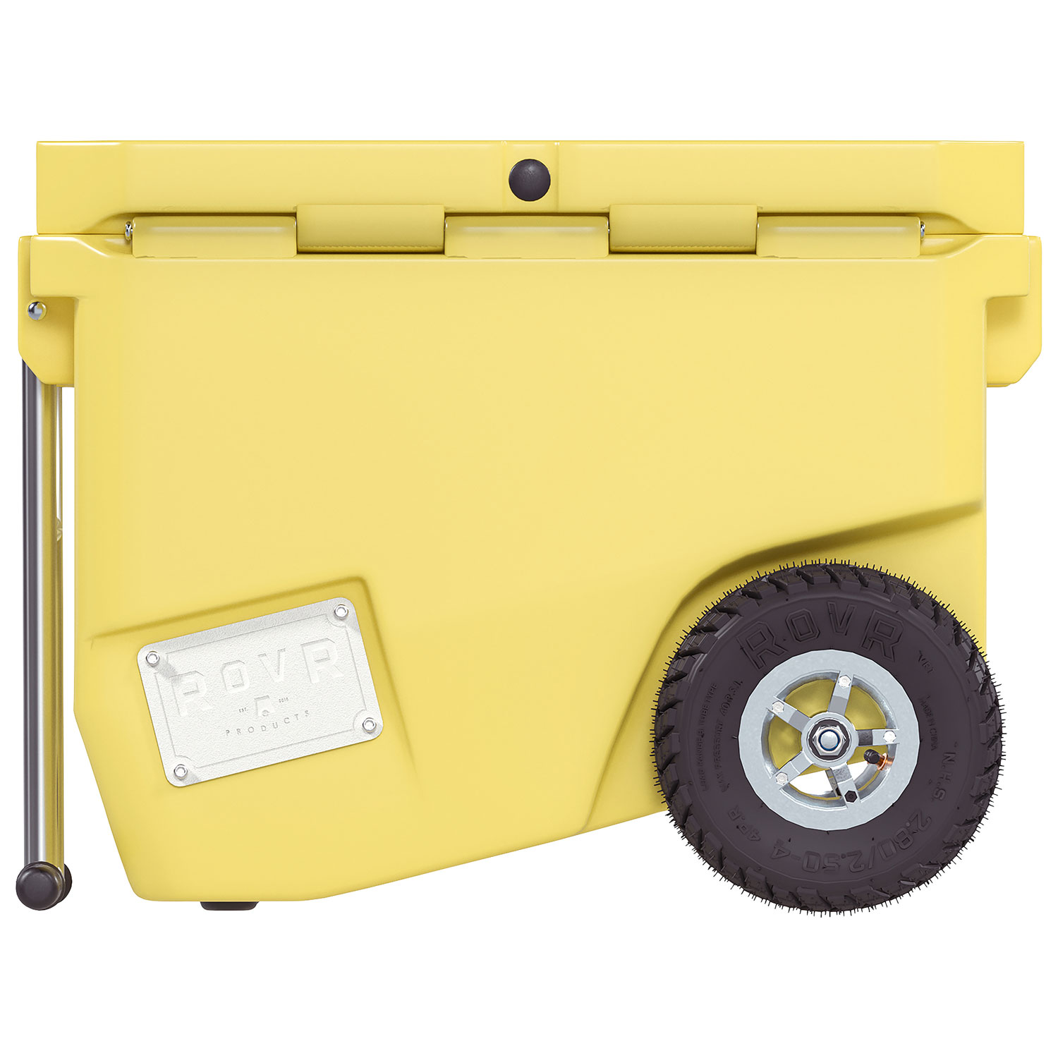 Glacière à parois rigides sur roues de 56,8 L avec poignée RollR de RovR - Côté ensoleillé