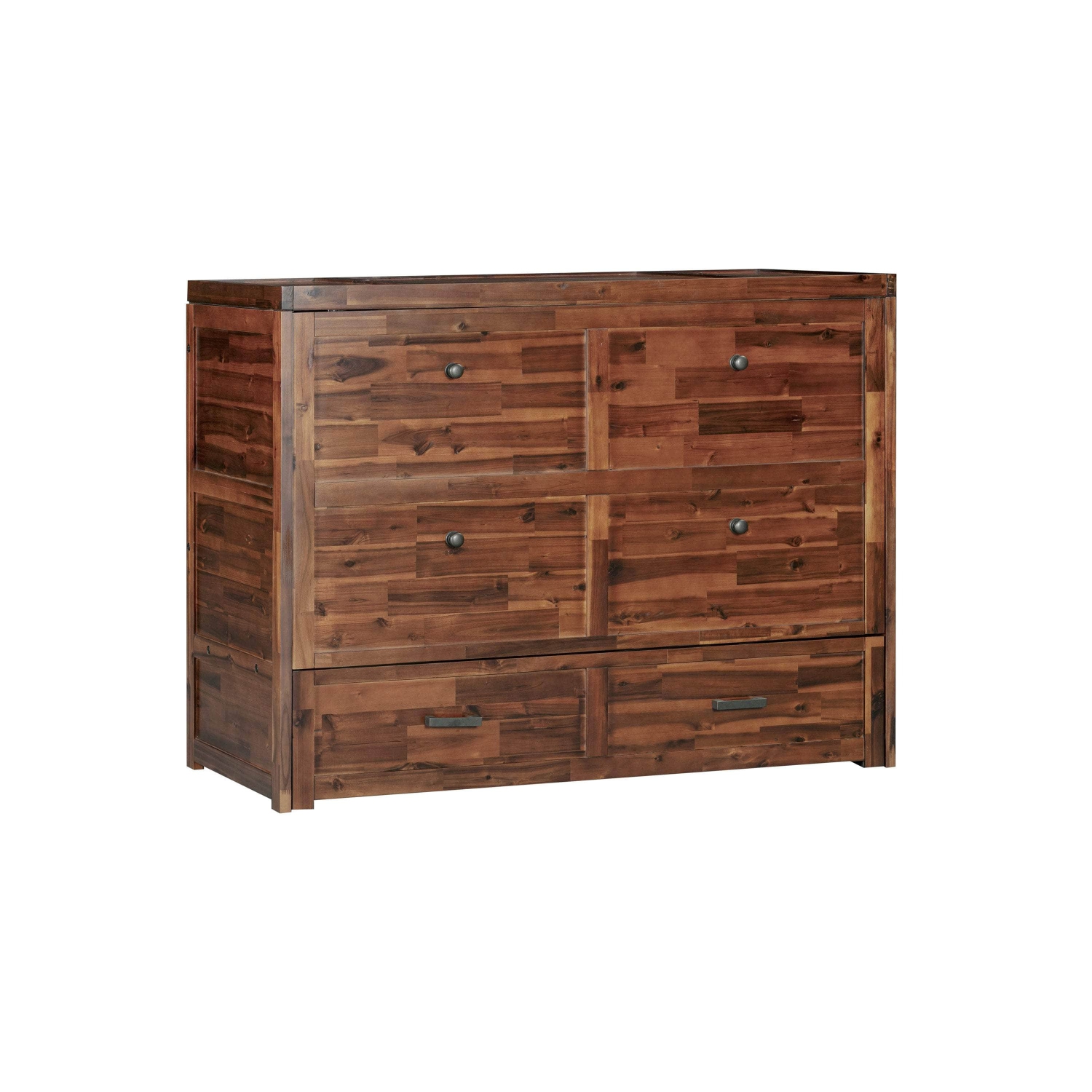 Rustic Classics Stow Full Size Murphy Bed Cabinet with Gel Memory Foam Mattress