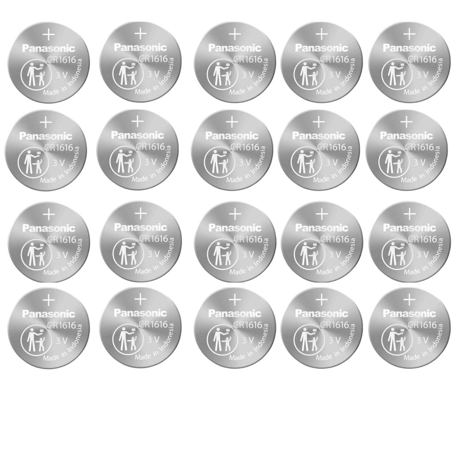 20 x Panasonic 1616 Batteries, 3V Lithium CR1616