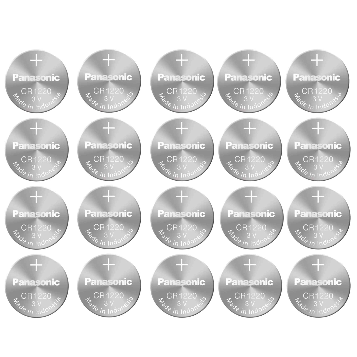 20 x Panasonic 1220 Batteries, 3V Lithium CR1220