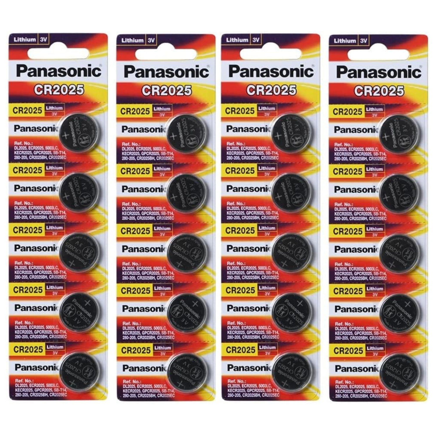 20 piles 2025 de Panasonic, lithium CR2025 de 3&nbsp;V
