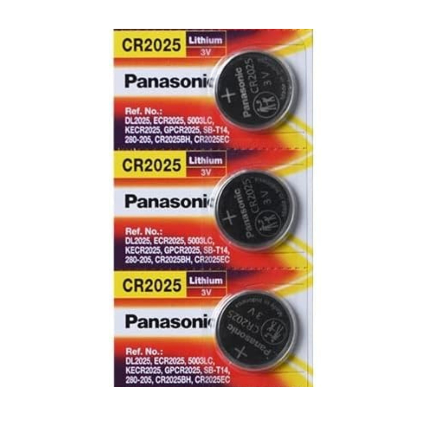 3 piles 2025 de Panasonic, lithium CR2025 de 3&nbsp;V