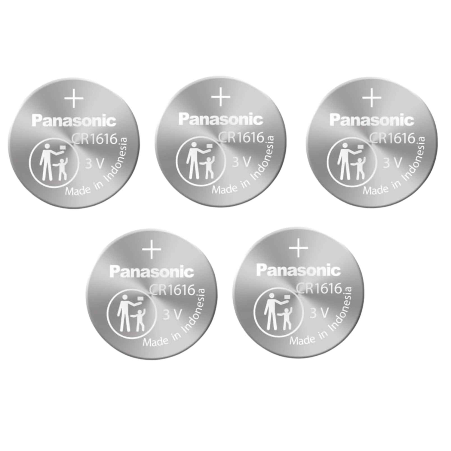 5 piles 1616 de Panasonic, lithium CR1616 de 3&nbsp;V