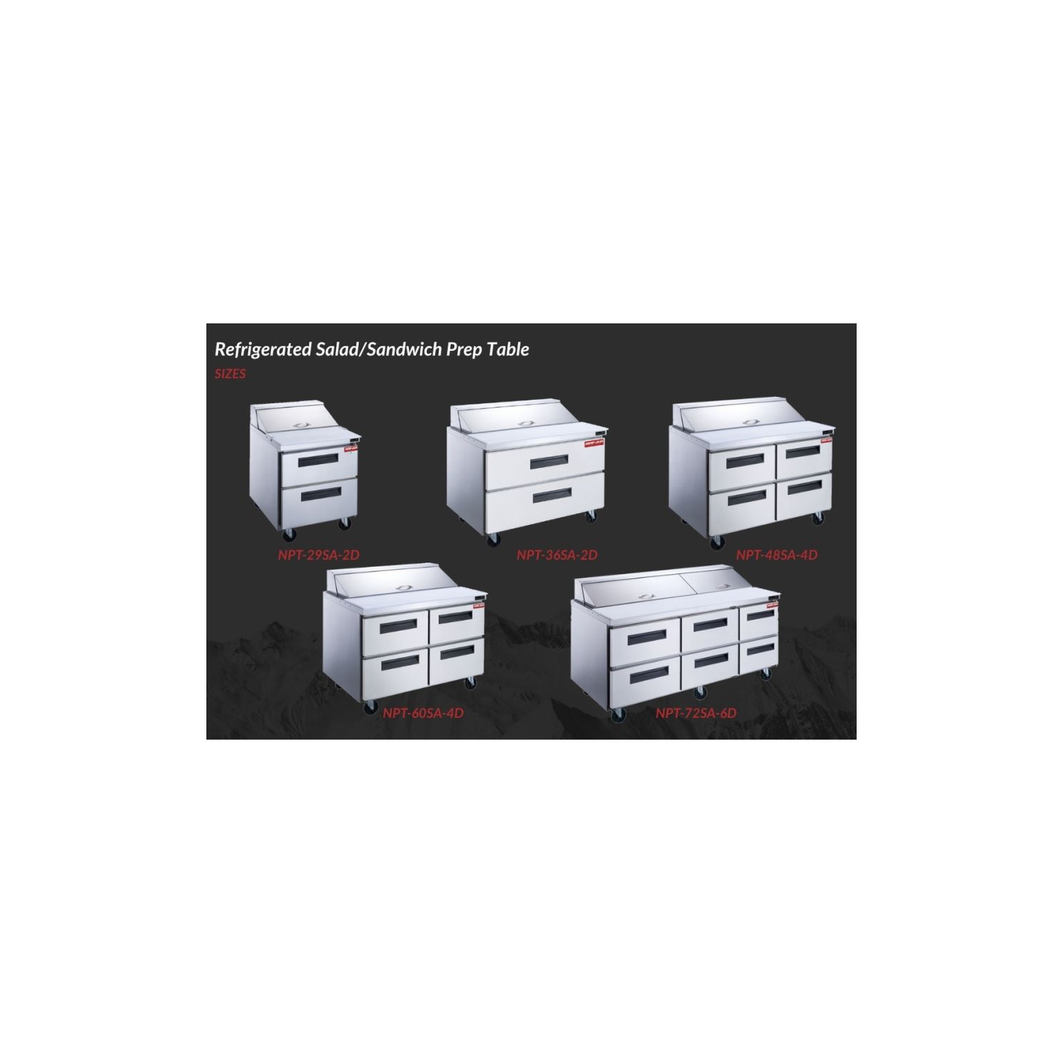 New Air NPT-36SA-2D Refrigerated Salad/Sandwich Prep Table - Ideal for restaurants, cafeterias and food processing spaces