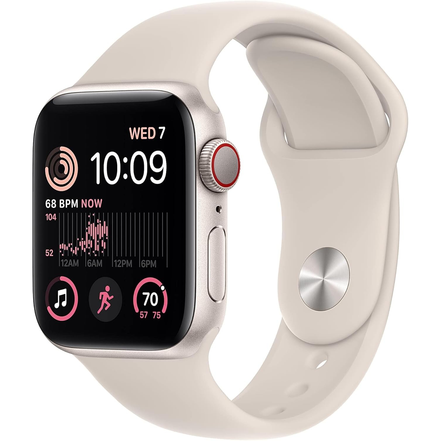 Boîte ouverte - Apple Watch SE (GPS + 40&nbsp;mm cellulaire) avec boîtier en aluminium comète et bracelet sport comète M/G