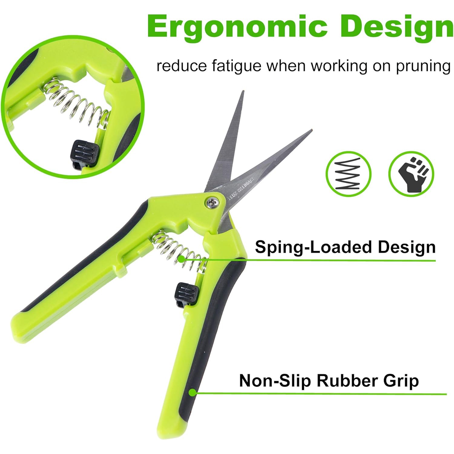 1 Pack Pruning Shear Gardening Trimming Scissors Garden Scissors Hand Pruning Snips with Curved Stainless Steel Blades