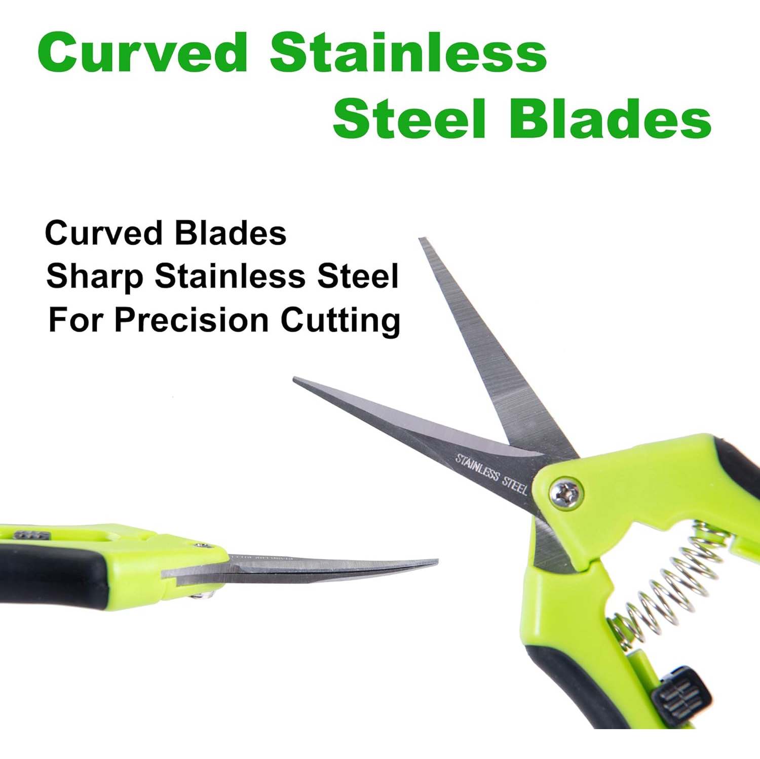 1 Pack Pruning Shear Gardening Trimming Scissors Garden Scissors Hand Pruning Snips with Curved Stainless Steel Blades