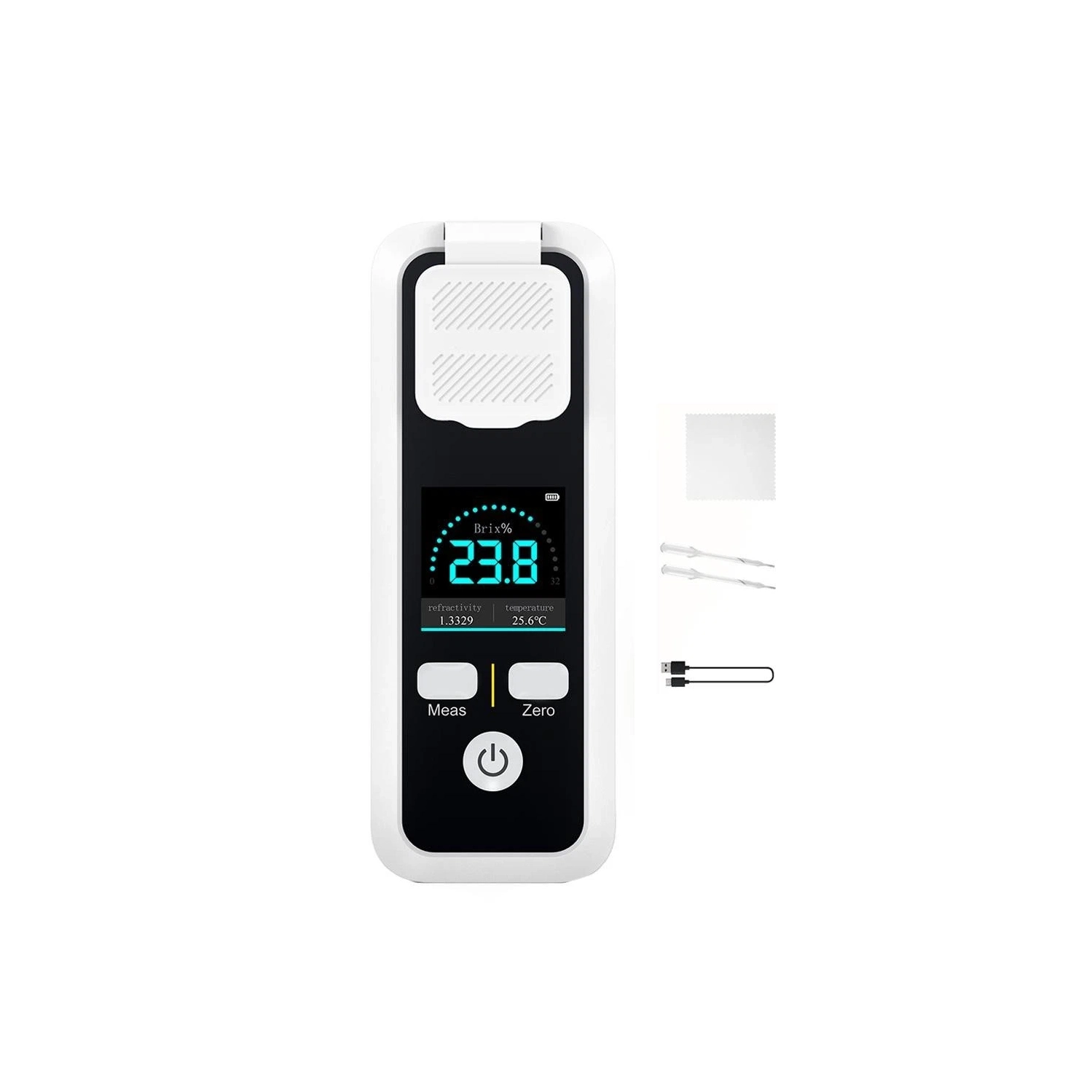 Digital Brix Refractometer Rechargeable Sugar Content Meter Measure Fruit Juice Beverage Wine Beer 0- 55%