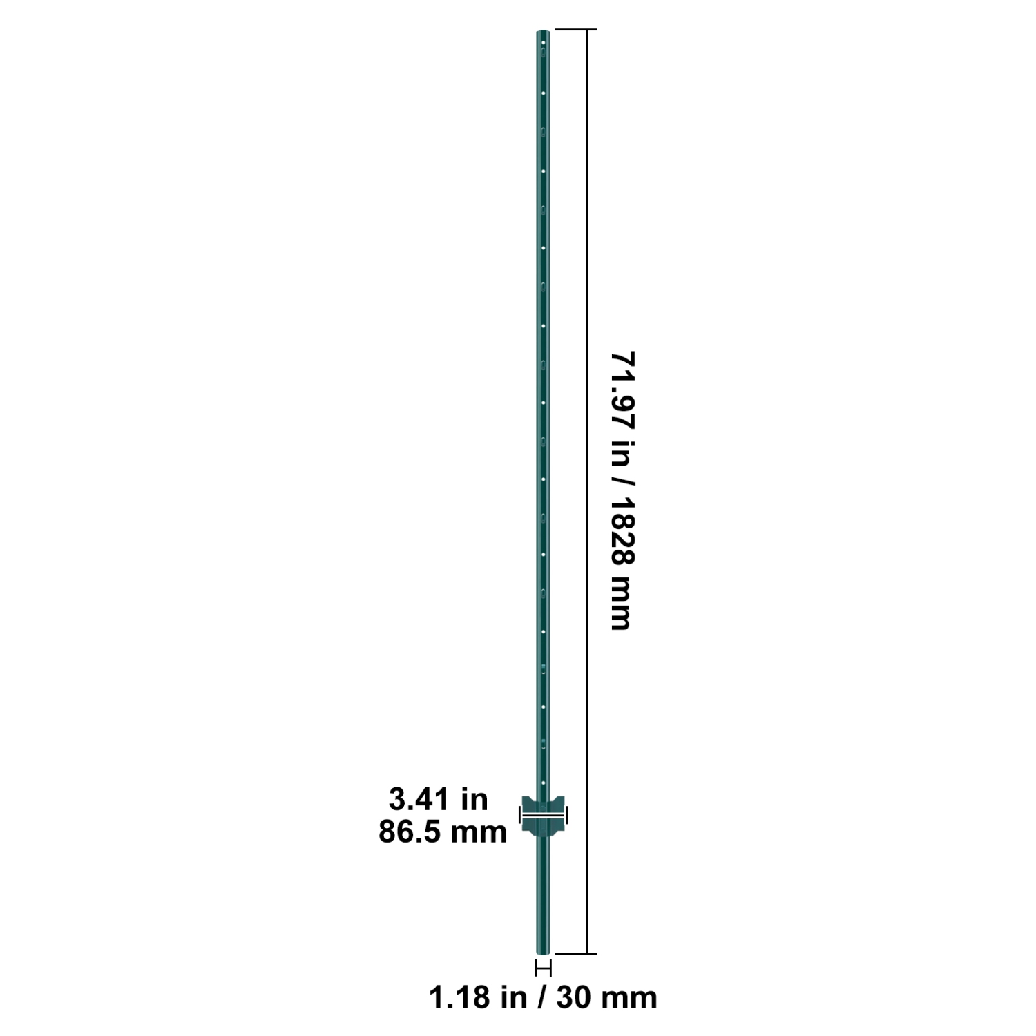 VEVOR 6 Feet Fence Post, 10 Pack U-Channel Heavy Duty Metal Fence Posts, Sturdy Steel Fence Stakes for Garden Yard, Lawn, Farms and Outdoor Wire