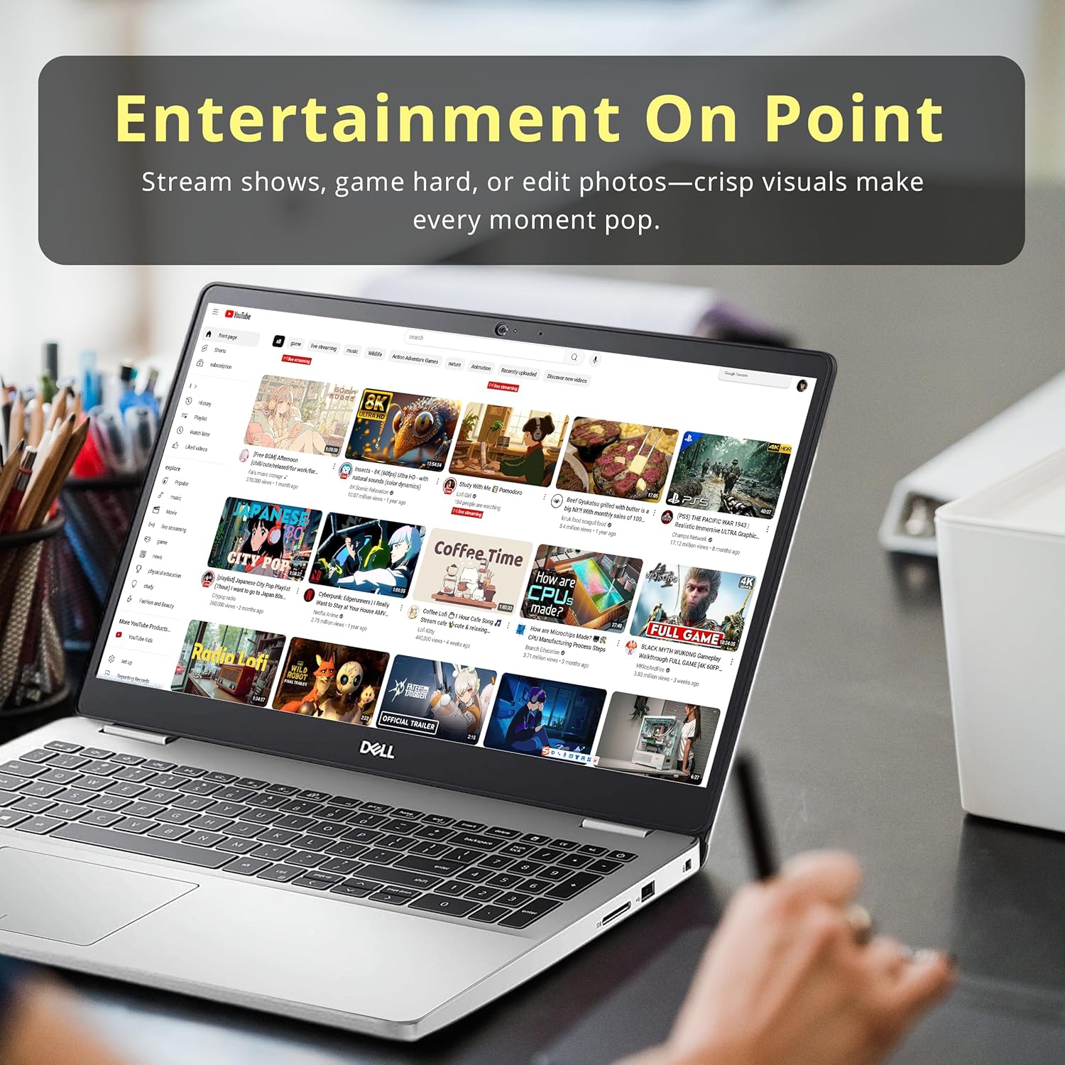 Refurbished - Dell Inspiron 15.6" 5593 FHD Laptop, Intel i5-1035G1, 256GB SSD, 8GB RAM, Intel UHD Graphics, Backlit Keyboard, 720p Webcam, Windows