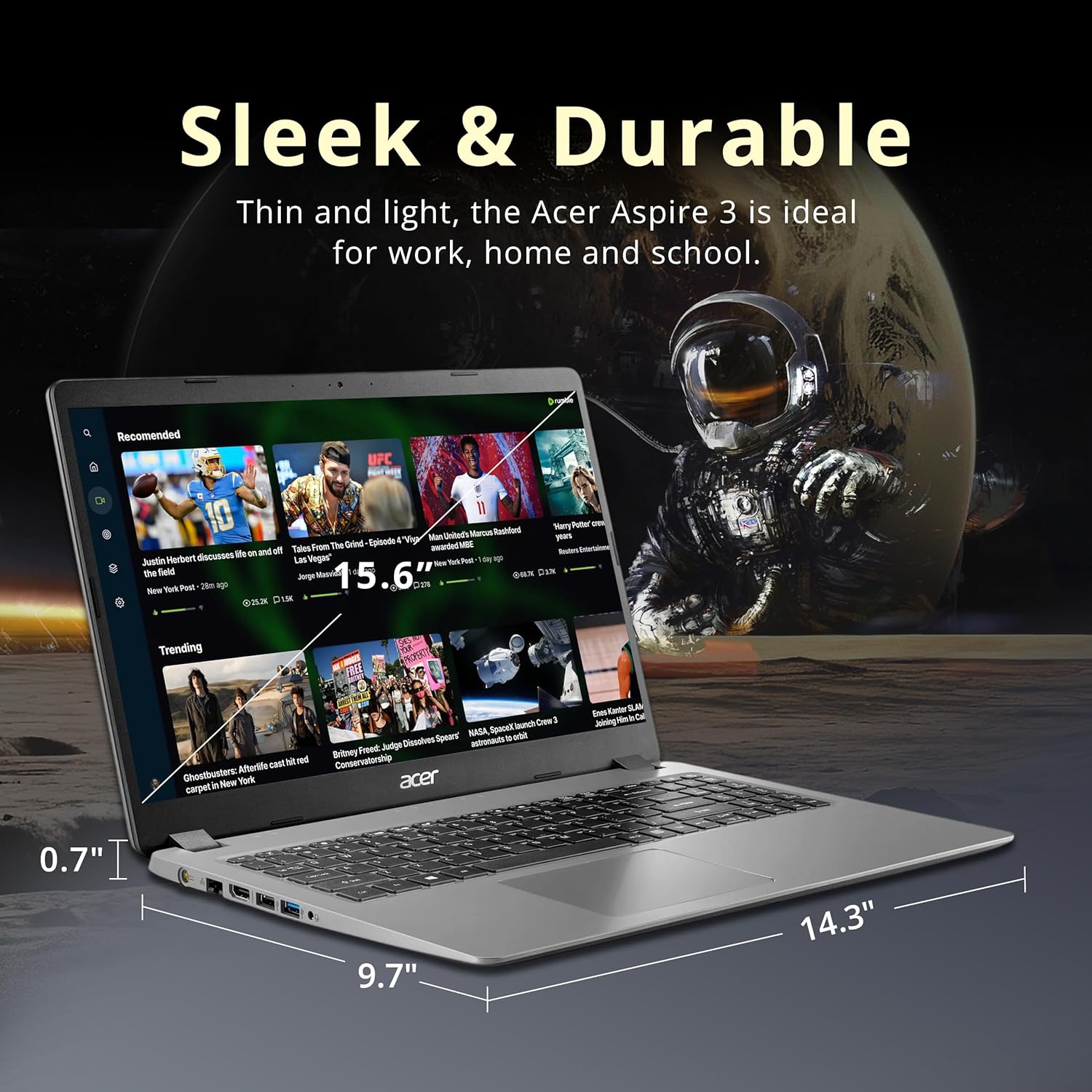 Refurbished - acer Aspire 3 15.6" FHD Laptop, Intel i5-1035G1, 512GB SSD, 20GB DDR4 RAM, Intel UHD Graphics, Numeric Keypad, Wi-Fi, ‎Bluetooth, Win