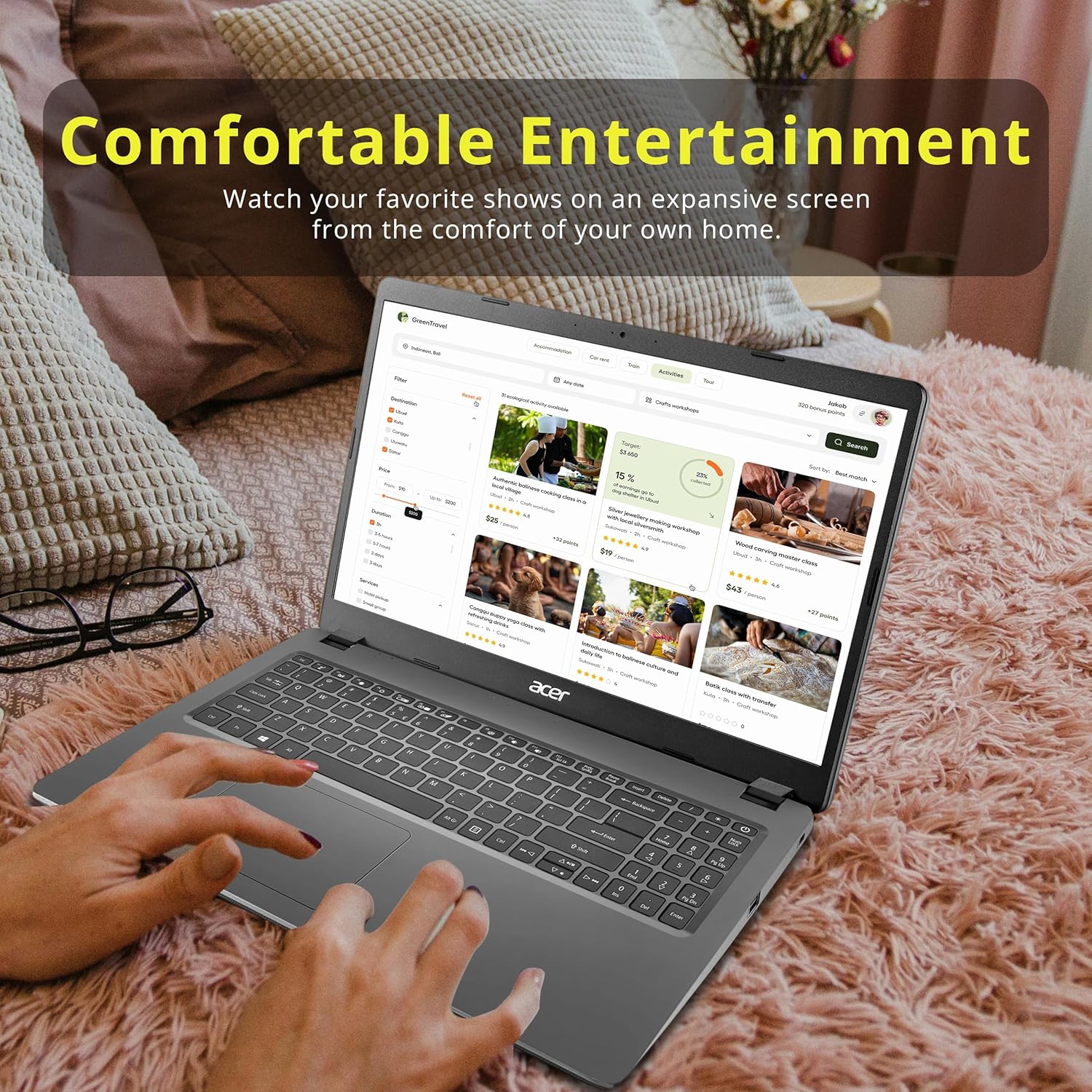 Refurbished - acer Aspire 3 15.6" FHD Laptop, Intel i5-1035G1, 1TB SSD, 20GB DDR4 RAM, Intel UHD Graphics, Numeric Keypad, Wi-Fi, ‎Bluetooth, Win 10