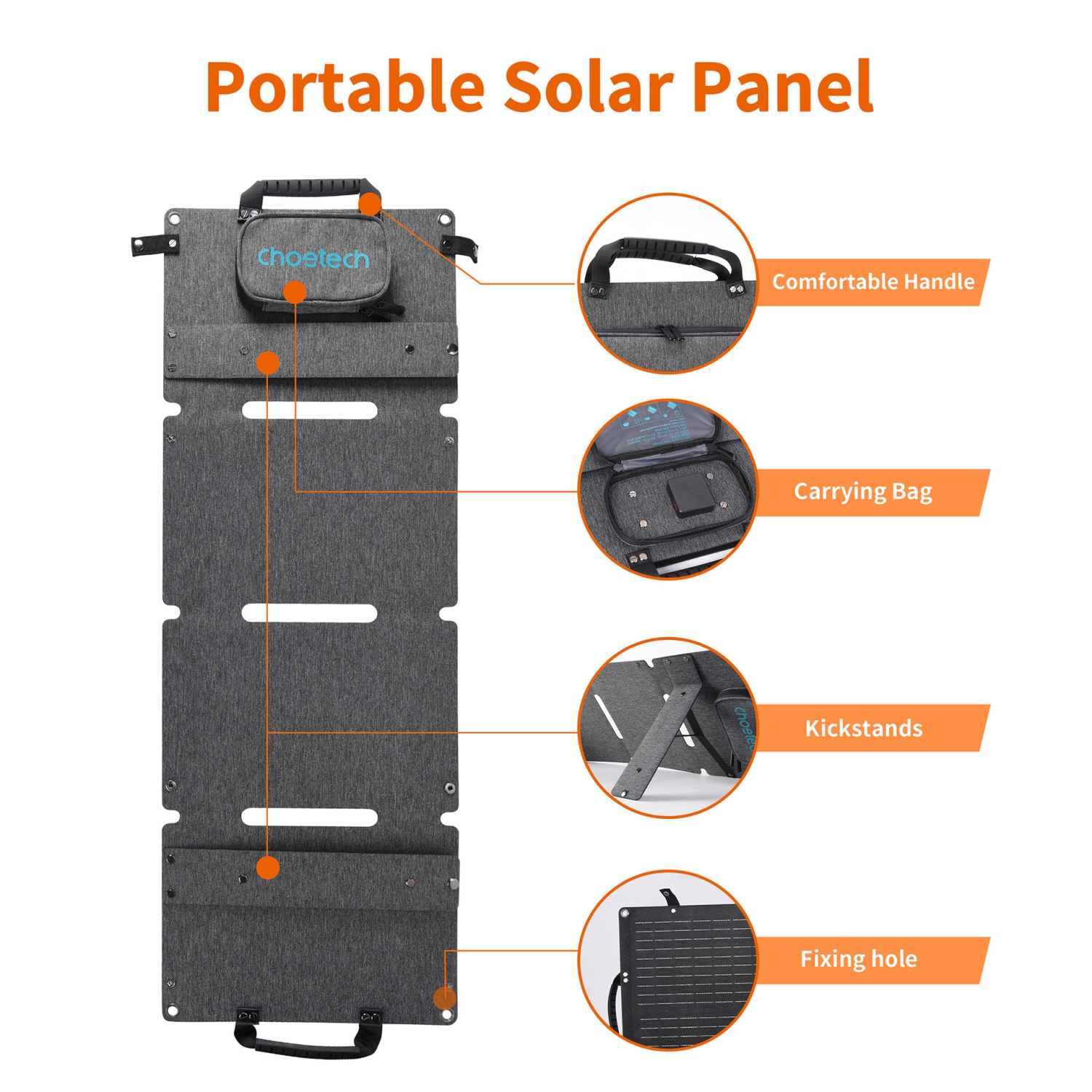 Hot Selling 40W Foldable Solar Charging Panel for Outdoor Camping, Portable Integrated Laminated Lightweight - BlackOutdoor Power Supply