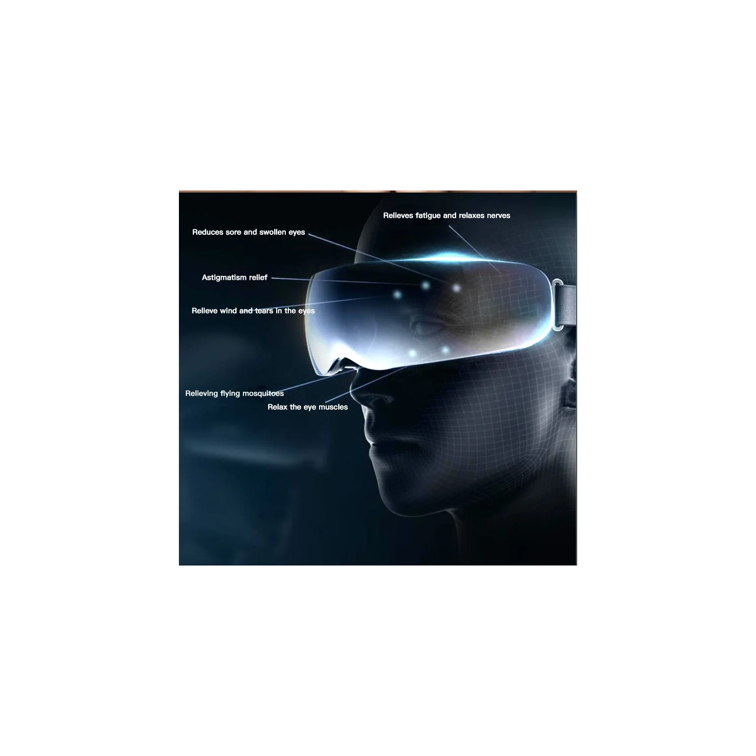 New visual eye protector hot compress multifunctional eye massager - gray BISD-YD760