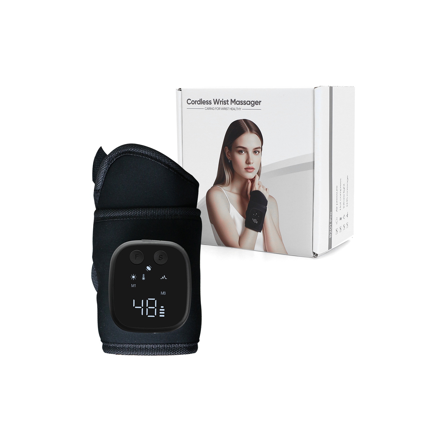 Appareil de massage au poignet EMS chauffant pour soulager la ténosynovite Airbag fascia électrique Poignon masseur au poignet masseur multipoint