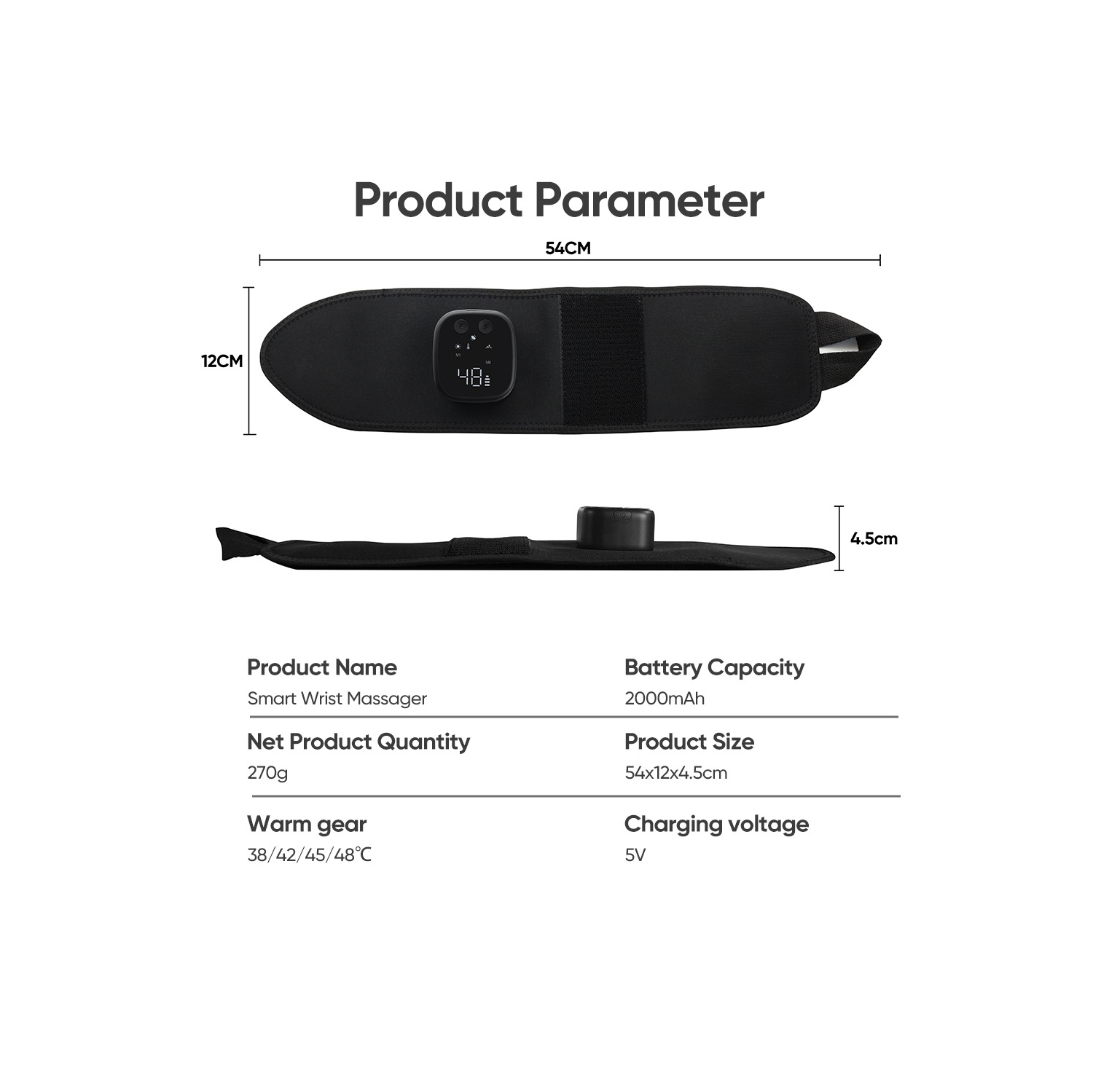 Appareil de massage au poignet EMS chauffant pour soulager la ténosynovite Airbag fascia électrique Poignon masseur au poignet masseur multipoint