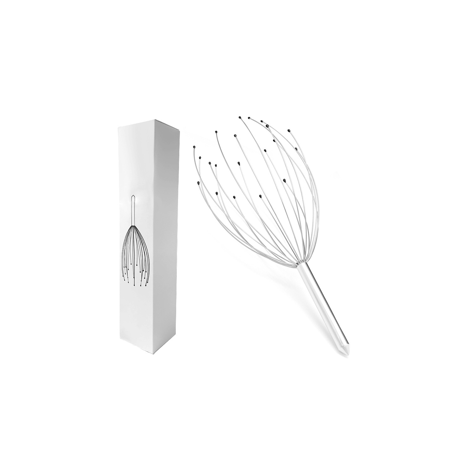 Head Massager 20 Prongs Stainless Steel Scalp Massage Prongs Stress Relief Artifact Wire Head Massager - BISD-MM068