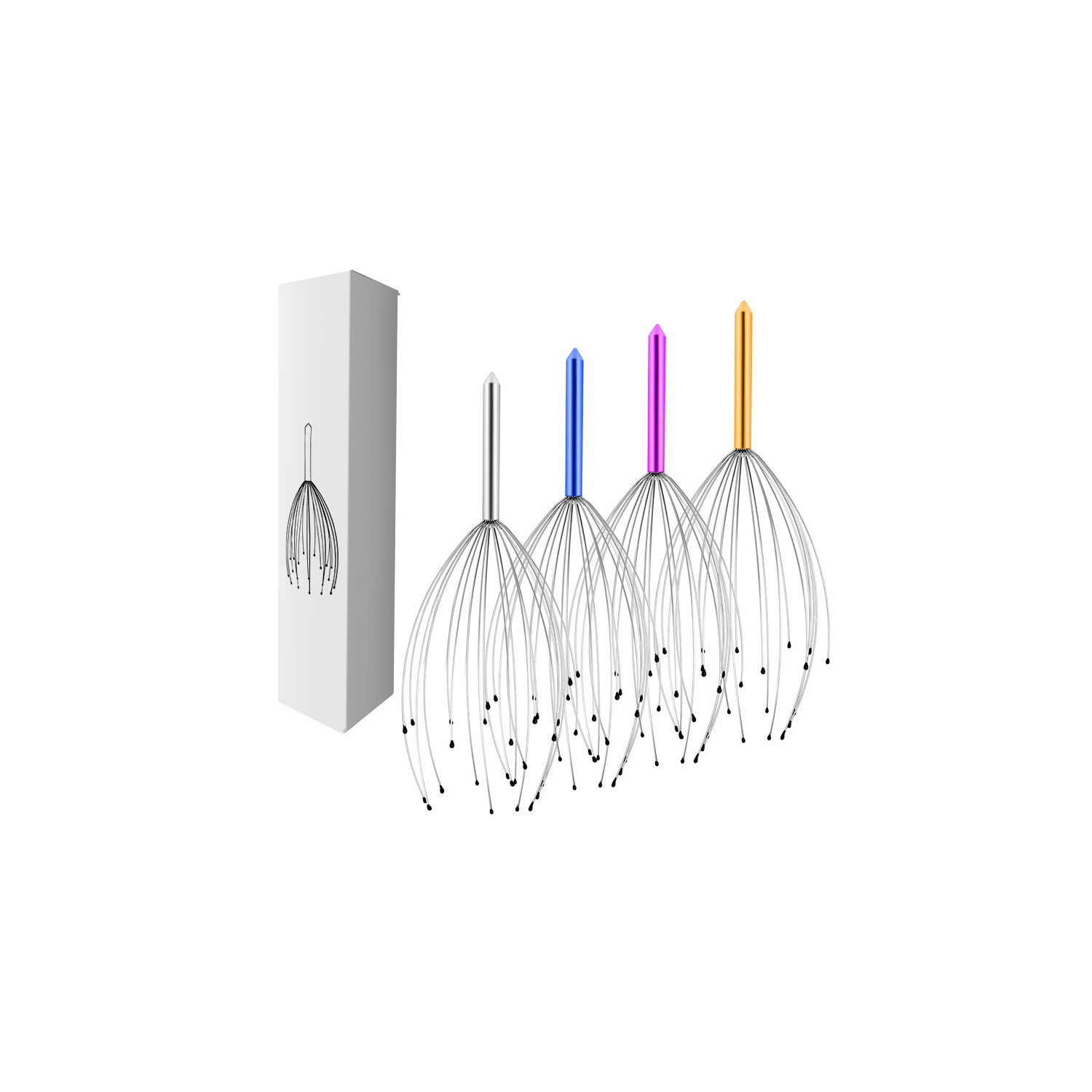 Head Massager 20 Prongs Stainless Steel Scalp Massage Prongs Stress Relief Artifact Wire Head Massager - BISD-MM068