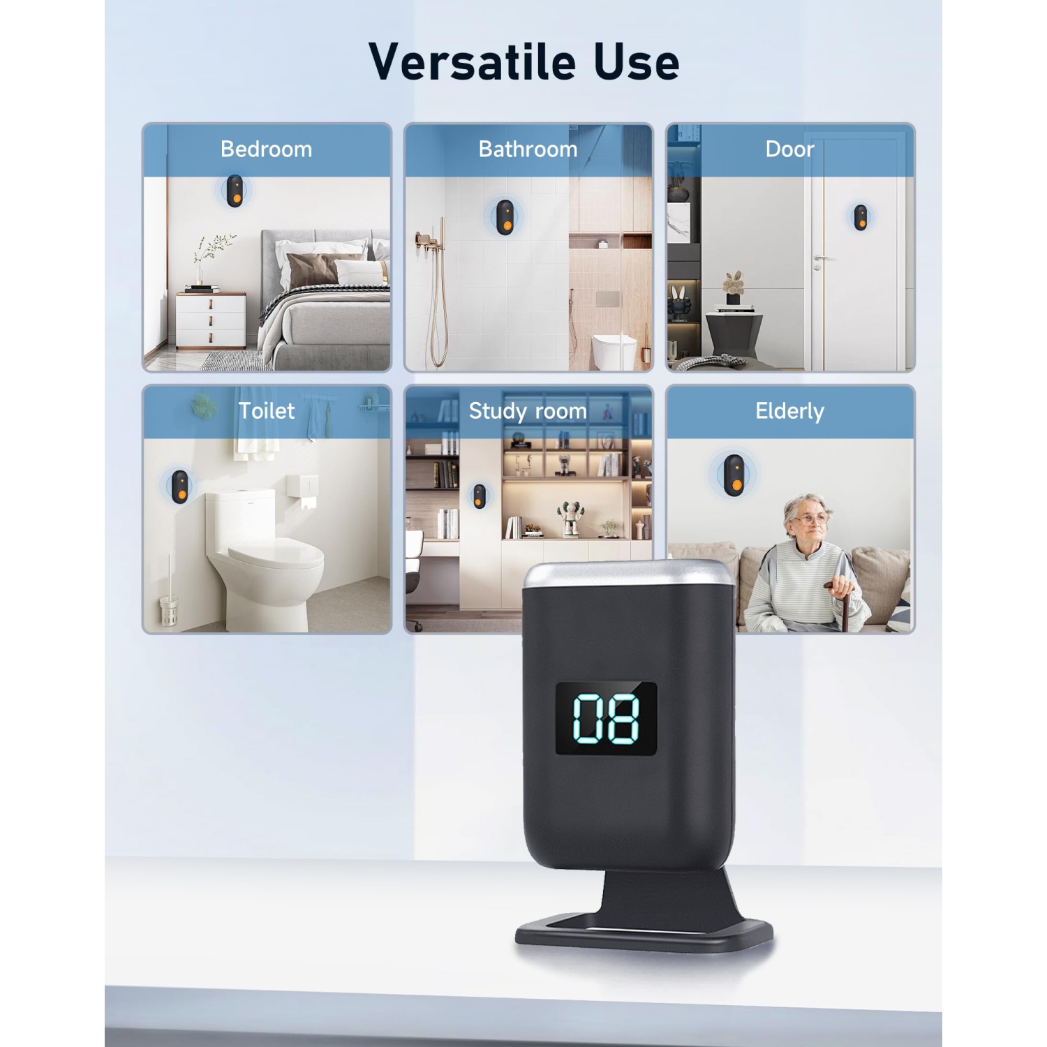 Elderly Life Alarm System, Portable Wireless Alarm, Patient Help Alarm, Effective Range 1000 Feet, No Monthly Fee