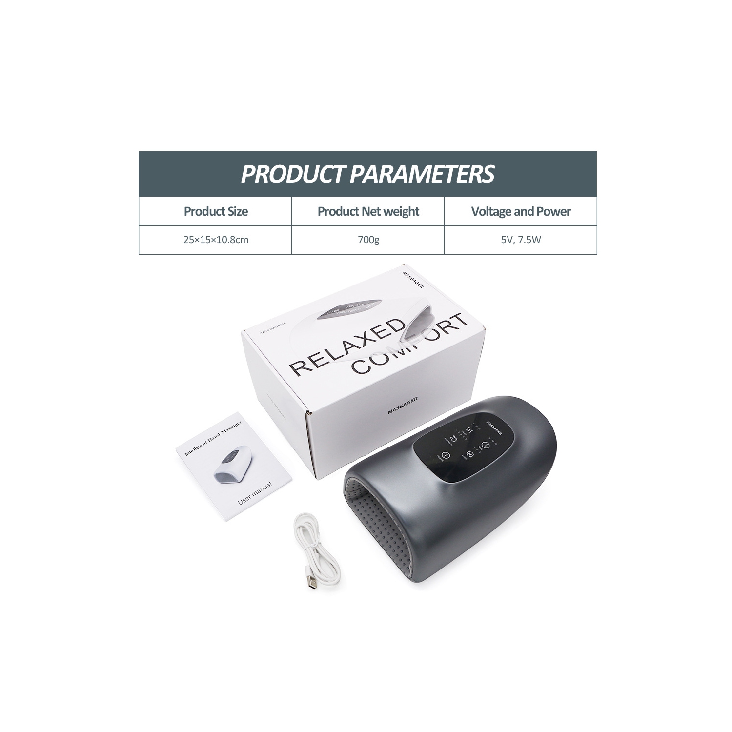 Nouveau masseur pour les mains Airbag chauffant compresse vibration point d'acuité méridien pressant masseur de paume masseur pour les mains, avec