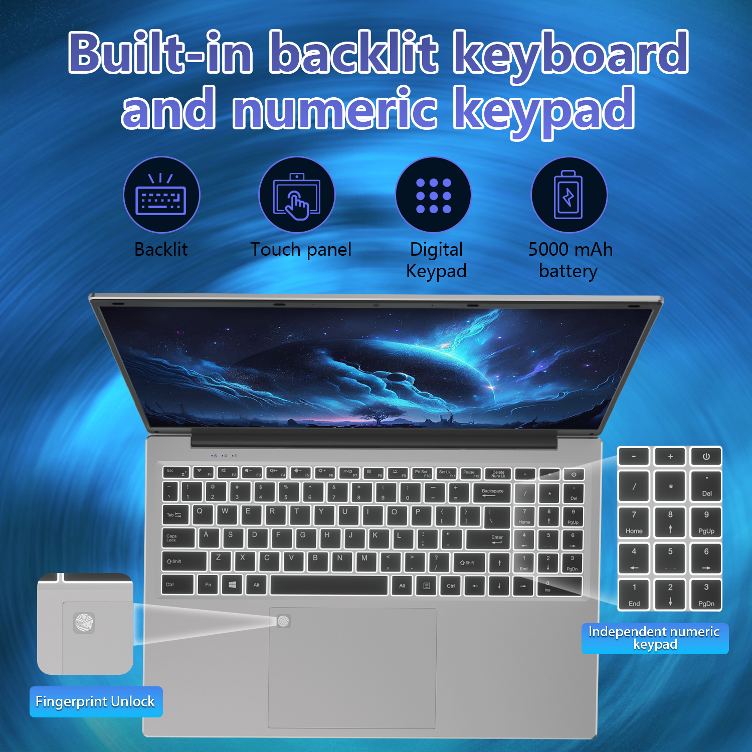 Auusda T161N 16" Laptop | Intel Core i3-1000NG4 | 16GB RAM 1TB SSD | 1920×1200 IPS | Wi-Fi 6 & Bluetooth 5.3 | Fingerprint & Backlit Keyboard | USB-C