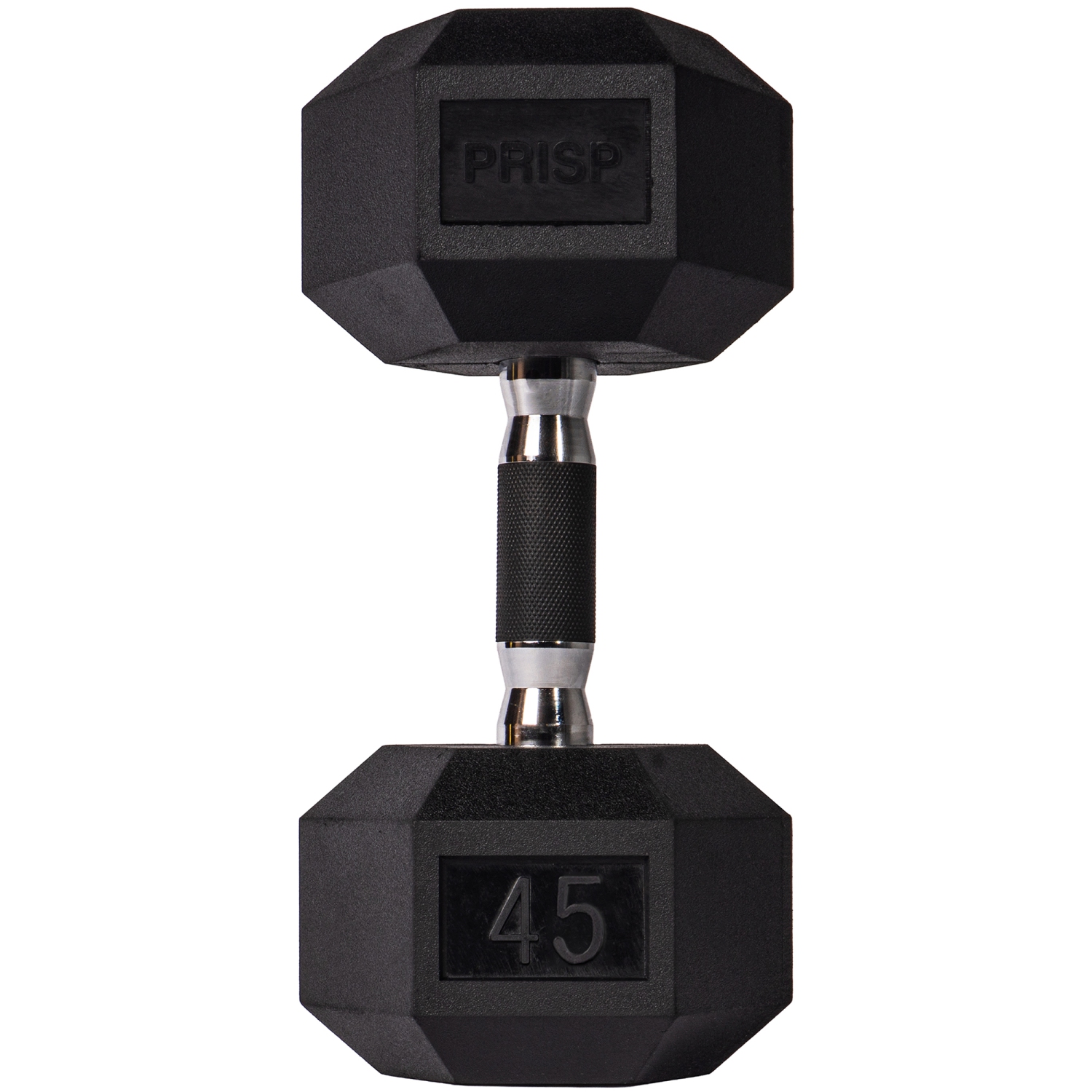 Haltère hexagonal avec boîtier en caoutchouc PRISP - Poids à main en fonte pour gym à domicile, exercice et mise en forme avec prise en caoutchouc;