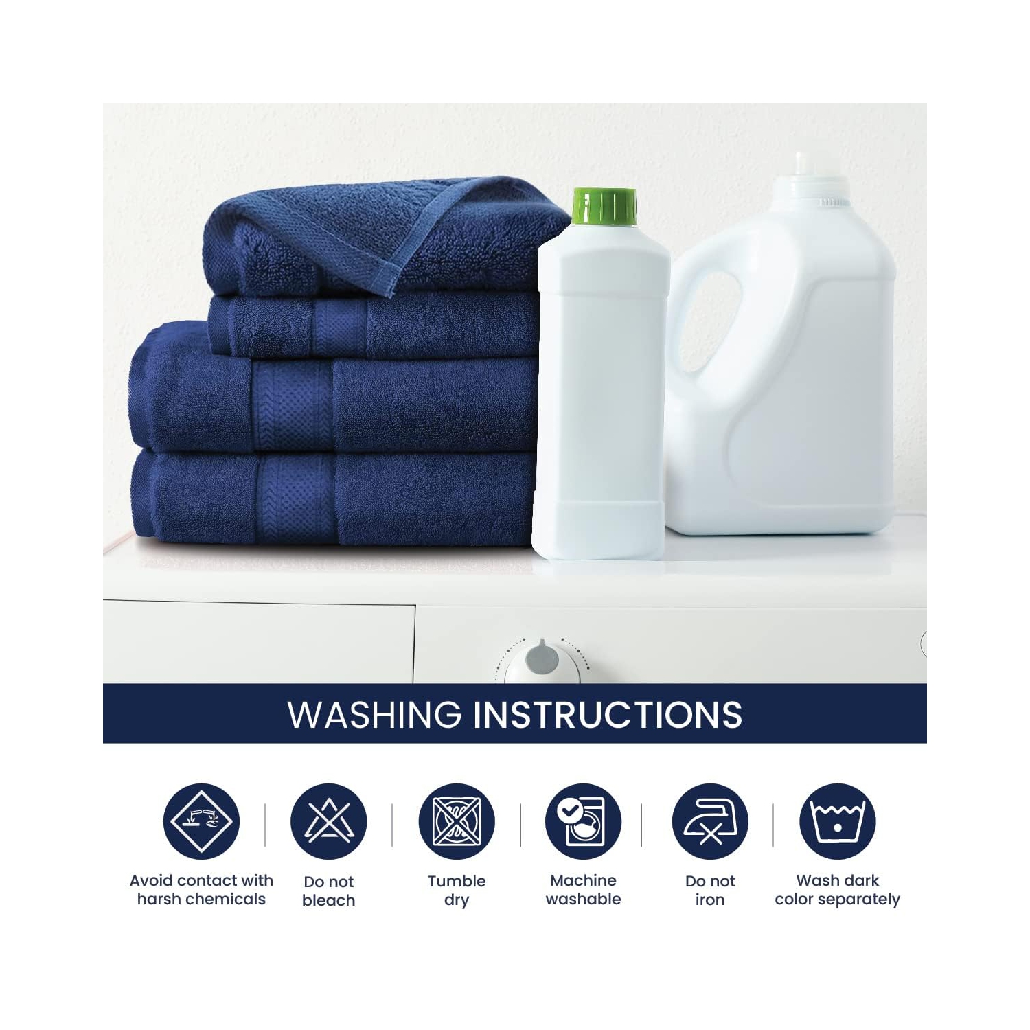 Canadian Linen Premium Bath Towels Set, 4 Pack, 26”x52” 500 GSM, Soft Absorbent Ring Spun Terry Cotton Lightweight Quick Dry Color Towels, Home