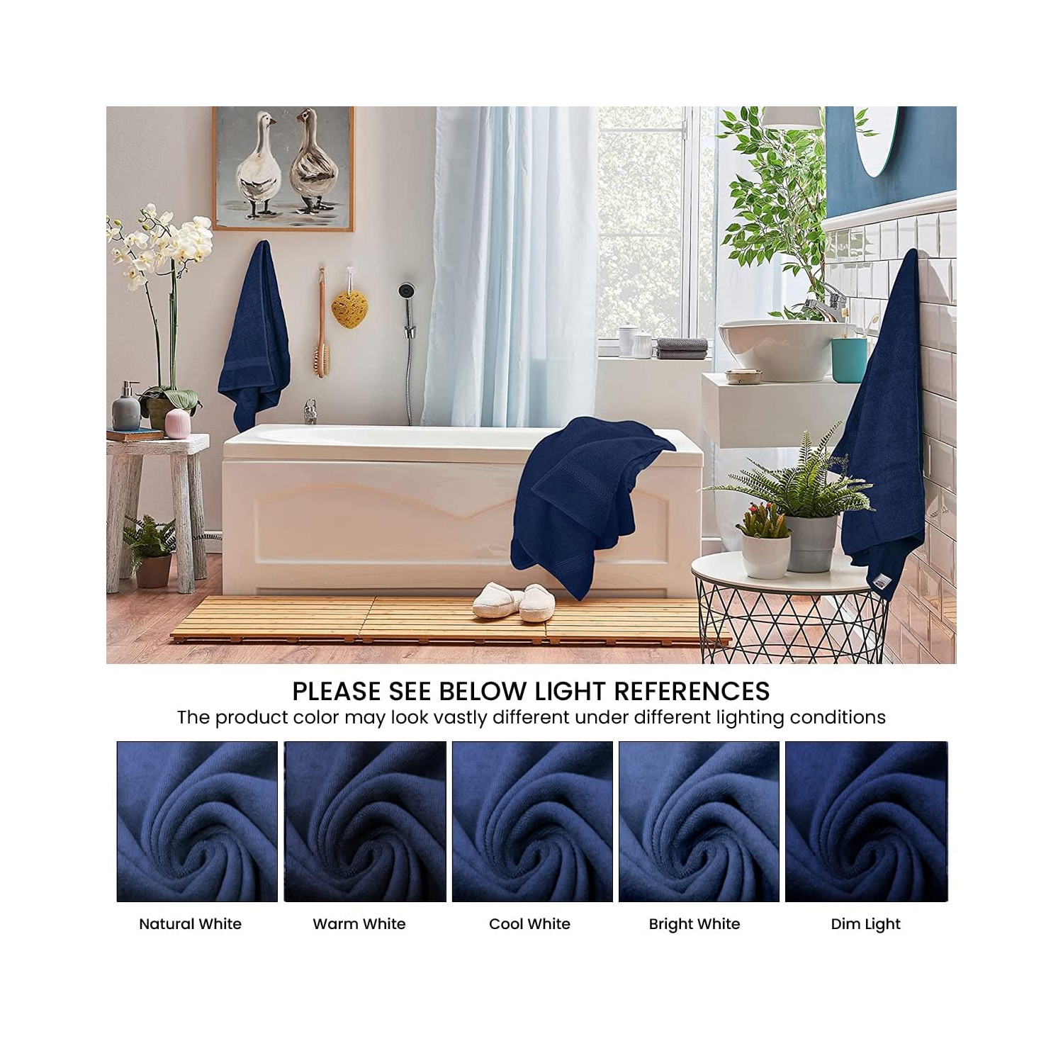 Canadian Linen Premium Bath Towels Set, 4 Pack, 26”x52” 500 GSM, Soft Absorbent Ring Spun Terry Cotton Lightweight Quick Dry Color Towels, Home