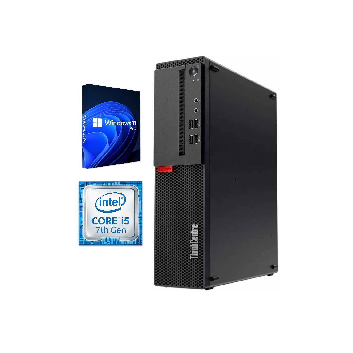 ThinkCentre M710s SFF/i5-6500 3,0&nbsp;GHz/RAM 16&nbsp;Go/SSD 256&nbsp;Go/Win 11 Pro/Wi-Fi - Ordinateur de bureau professionnel - Remis à neuf