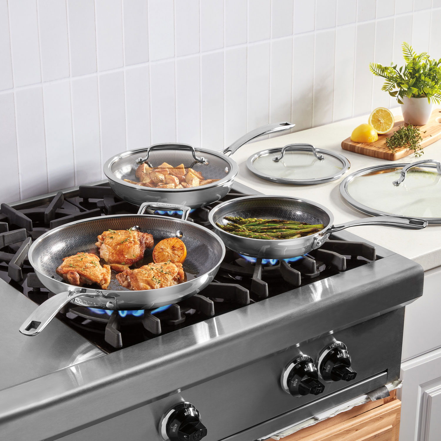 Cuisinart 3-Piece Stainless Steel Cookware Set - Silver