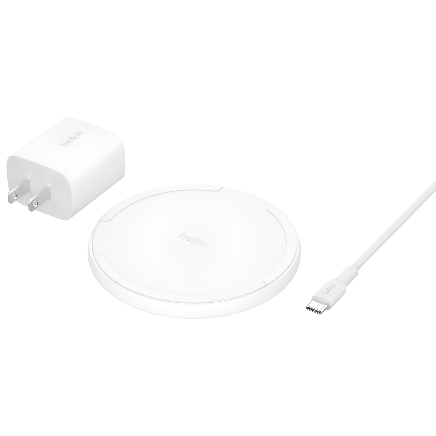 Tapis de chargement sans fil Qi2 de 15 W avec MagSafe de Belkin - Blanc