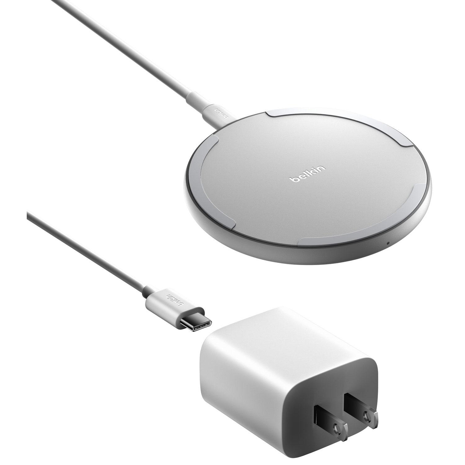 Tapis de chargement sans fil Qi2 de 15 W avec MagSafe de Belkin - Blanc