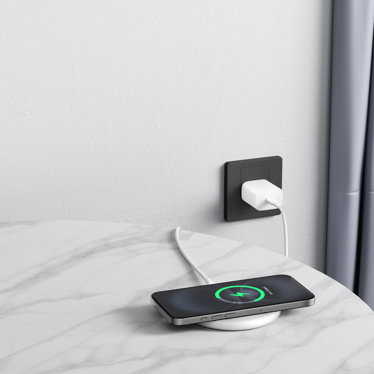 Tapis de chargement sans fil Qi2 de 15 W avec MagSafe de Belkin - Blanc