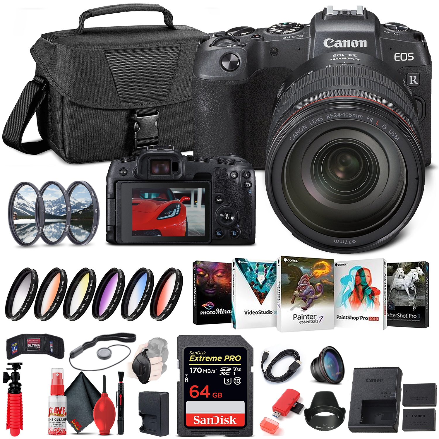 Canon EOS RP Mirrorless Camera with 24-105mm Lens + 64GB Starter Bundle