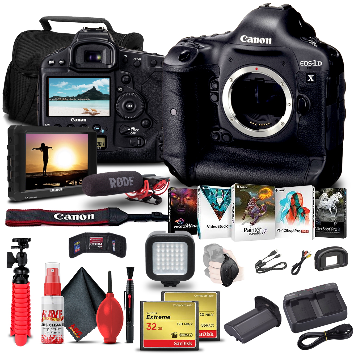 Appareil photo reflex numérique EOS-1D X de Canon + ensemble moniteur 4K Pro