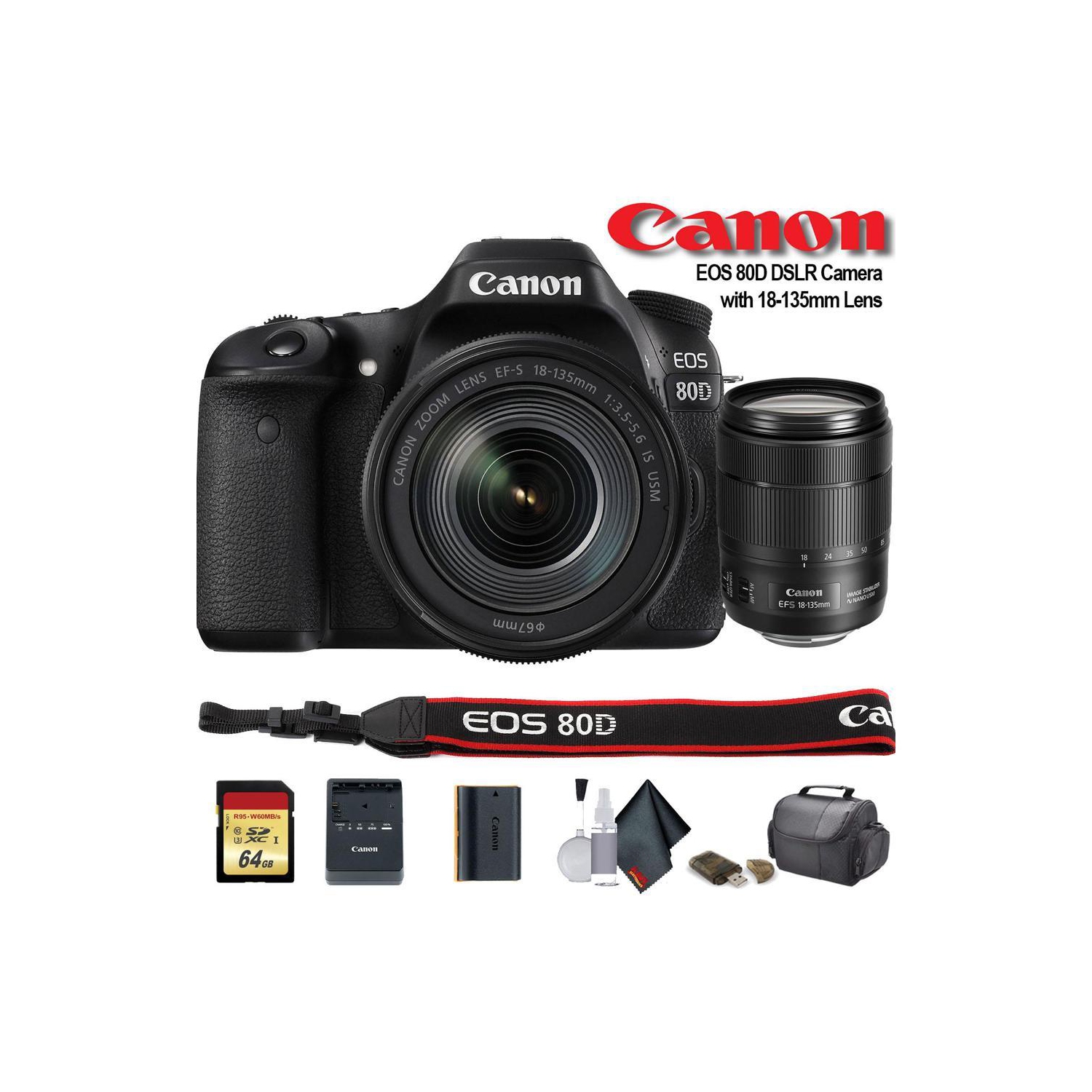 Canon EOS 80D DSLR Camera with 18-135mm Lens - Starter Bundle